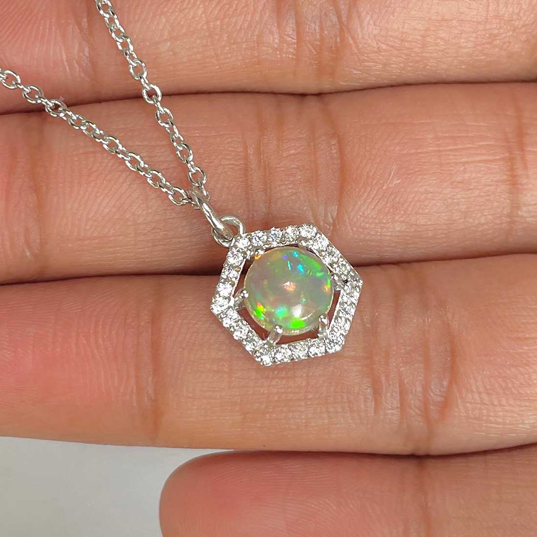 Opal Necklace-(OPL-RDN-69)