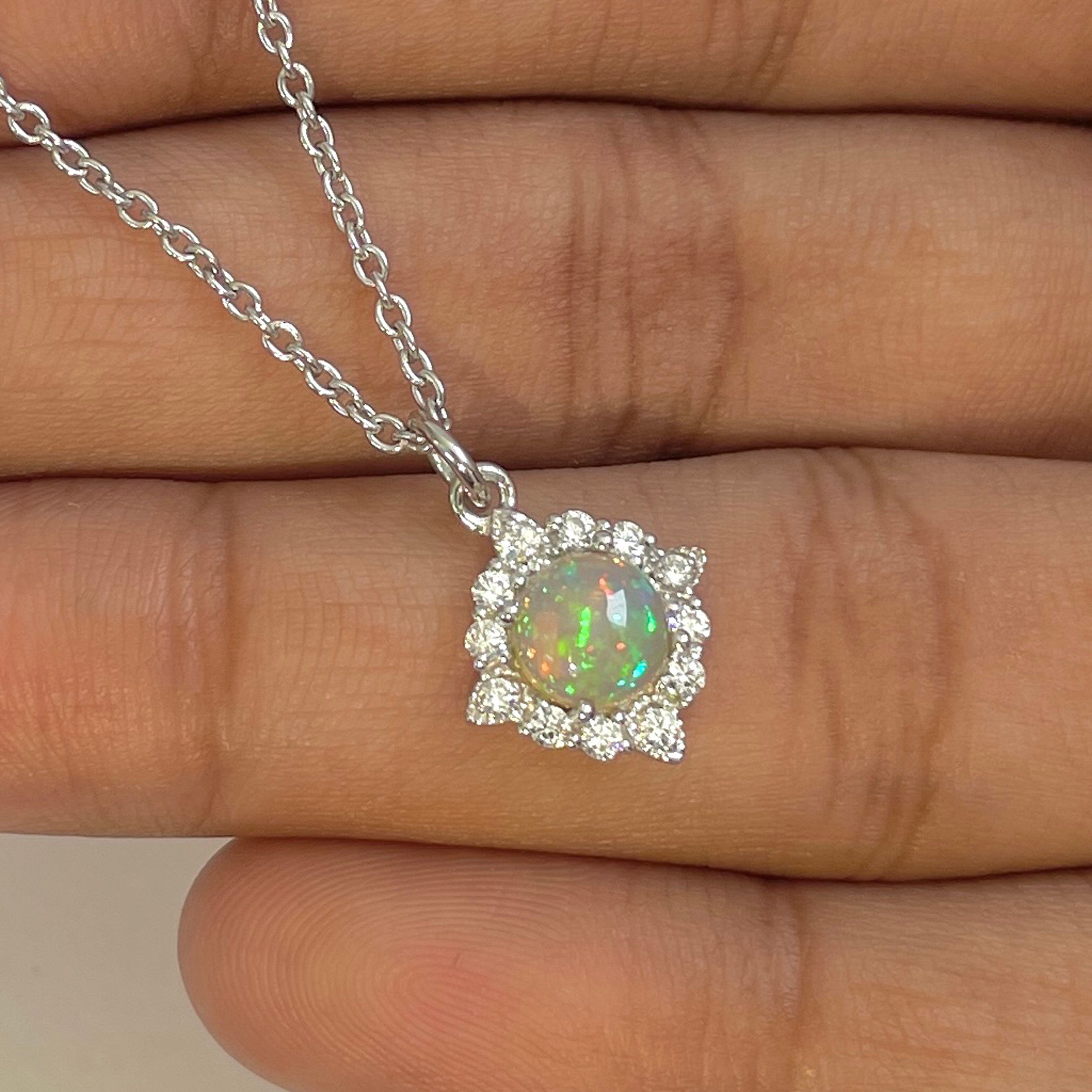 Opal Necklace-(OPL-RDN-77)