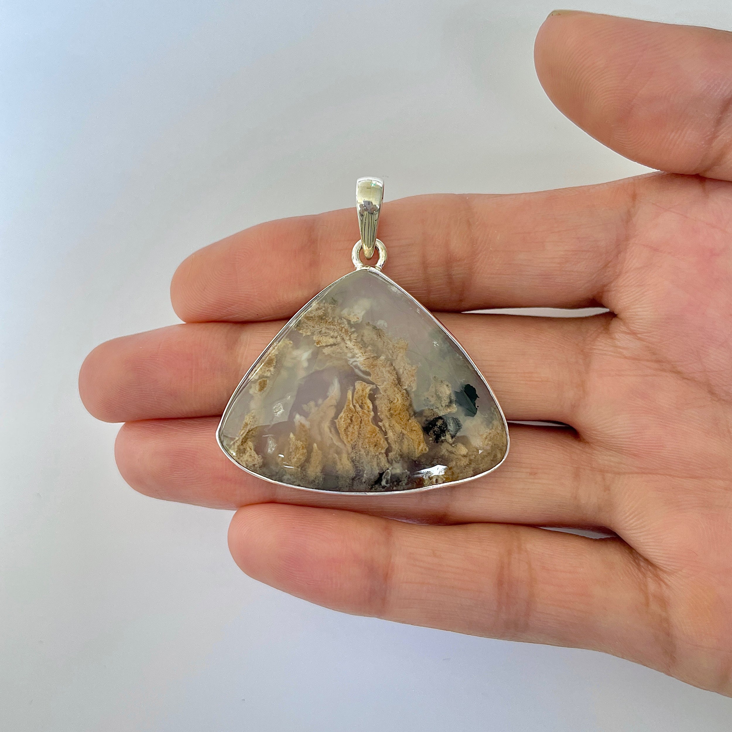Plume Agate Pendant-(PLA-1-2)