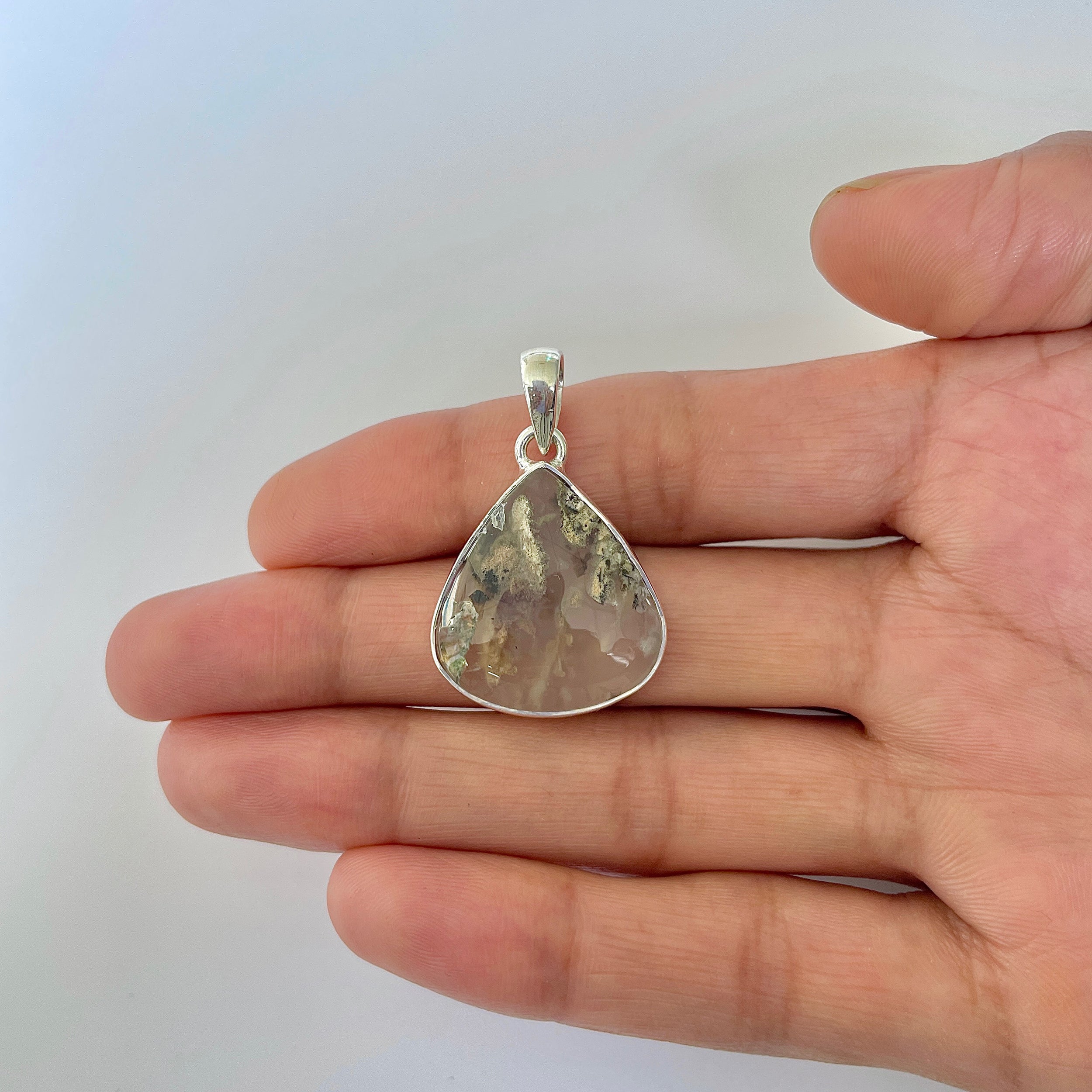 Plume Agate Pendant-(PLA-1-31)