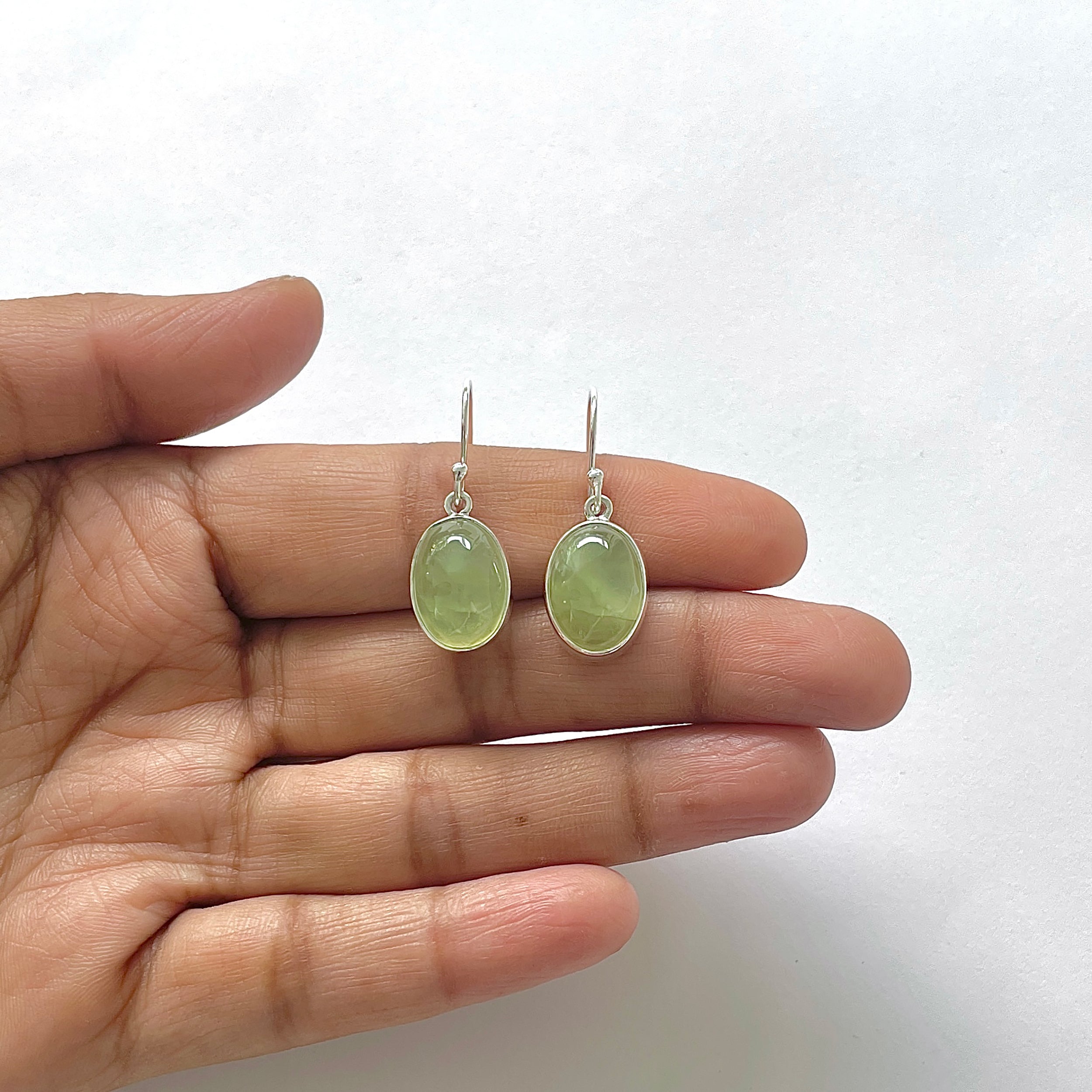 Prehnite Earring-(PRN-3-16)
