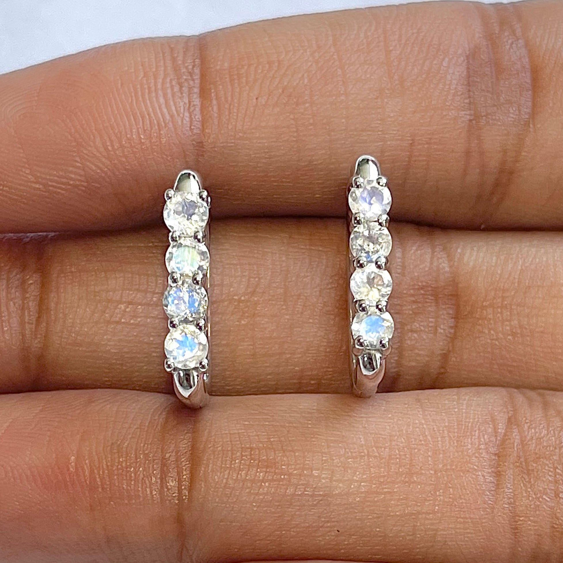 Moonstone Hoop Earring-(RBM-RDE-1281)