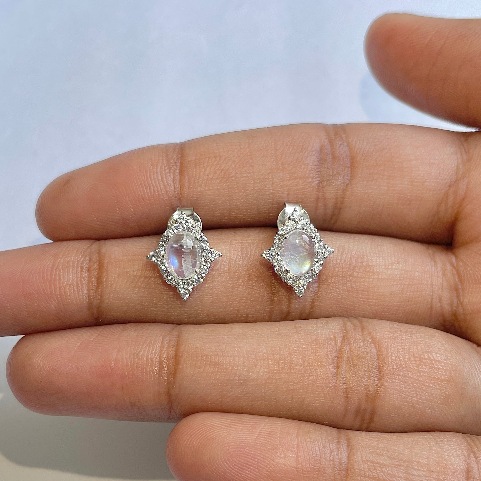 Moonstone Stud Earring-(RBM-RDE-849)