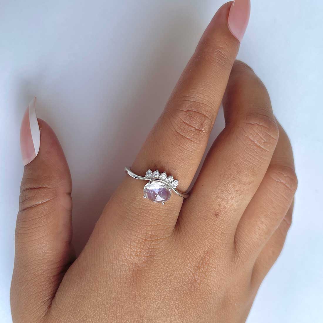 Moonstone Rose Ring-(RBM-RDR-1681.)