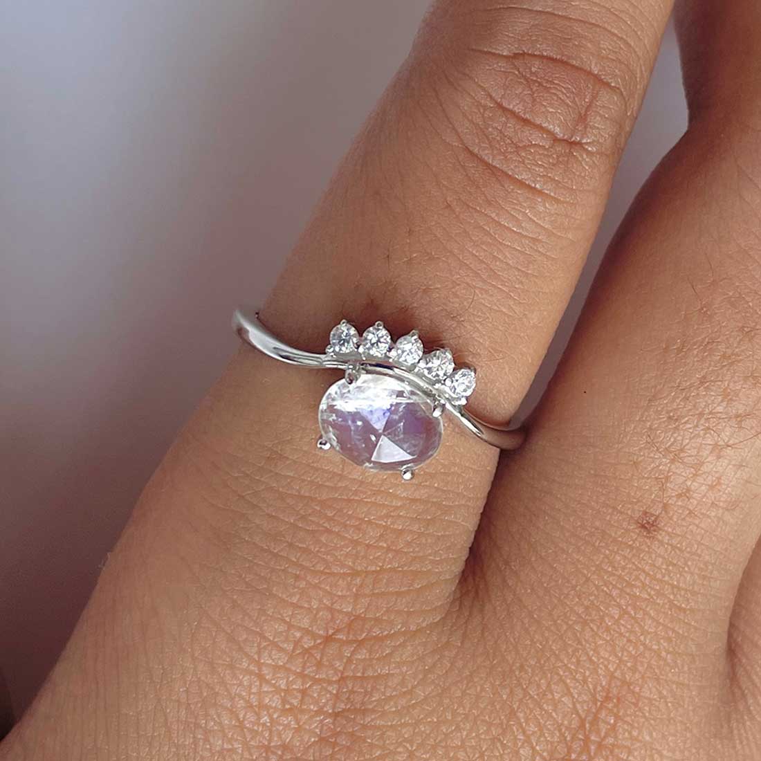 Moonstone Rose Ring-(RBM-RDR-1681.)