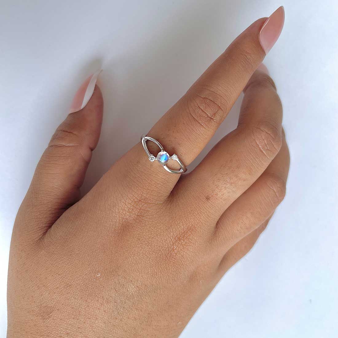 Moonstone Rose Ring-(RBM-RDR-1712.)