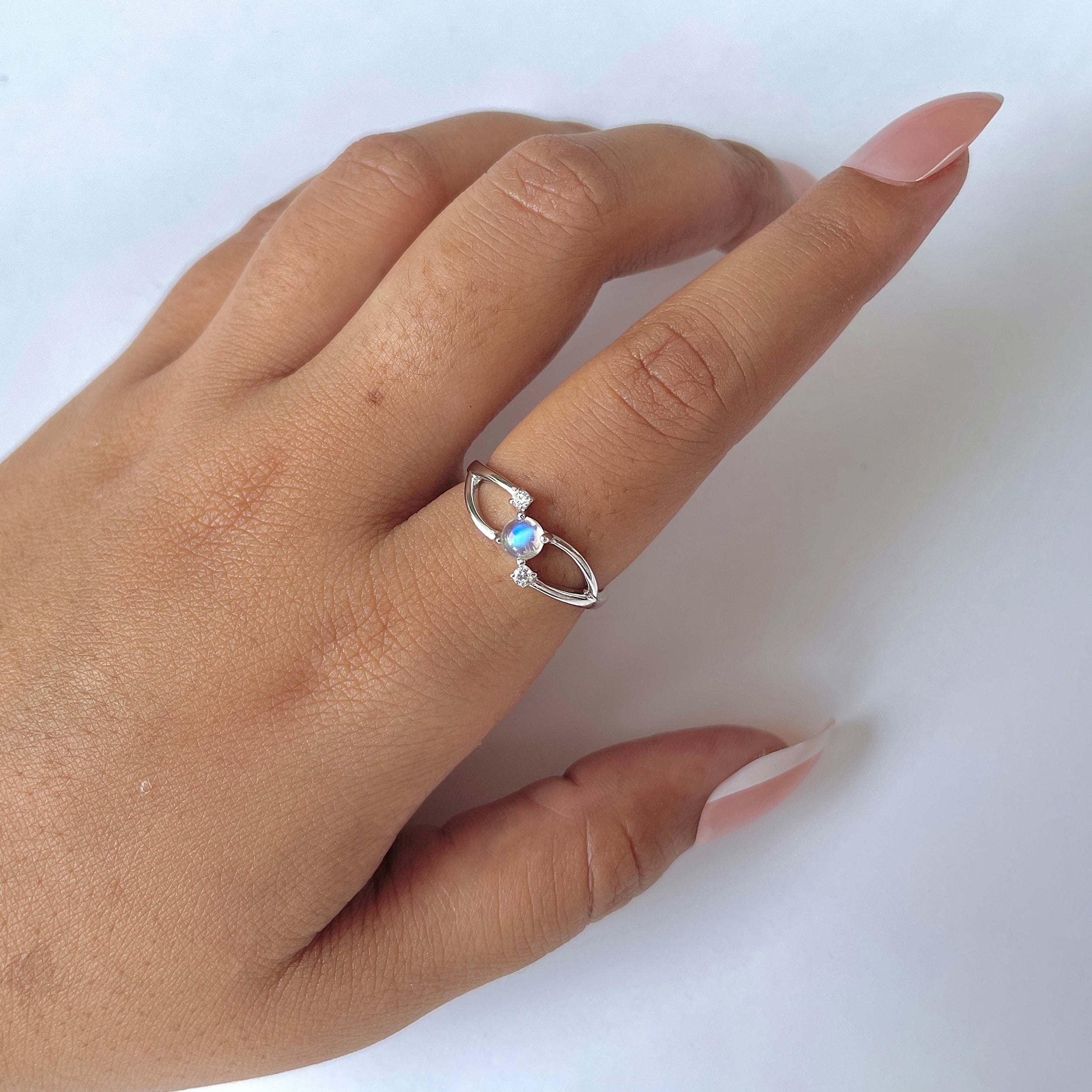 Moonstone Rose Ring-(RBM-RDR-1712.)