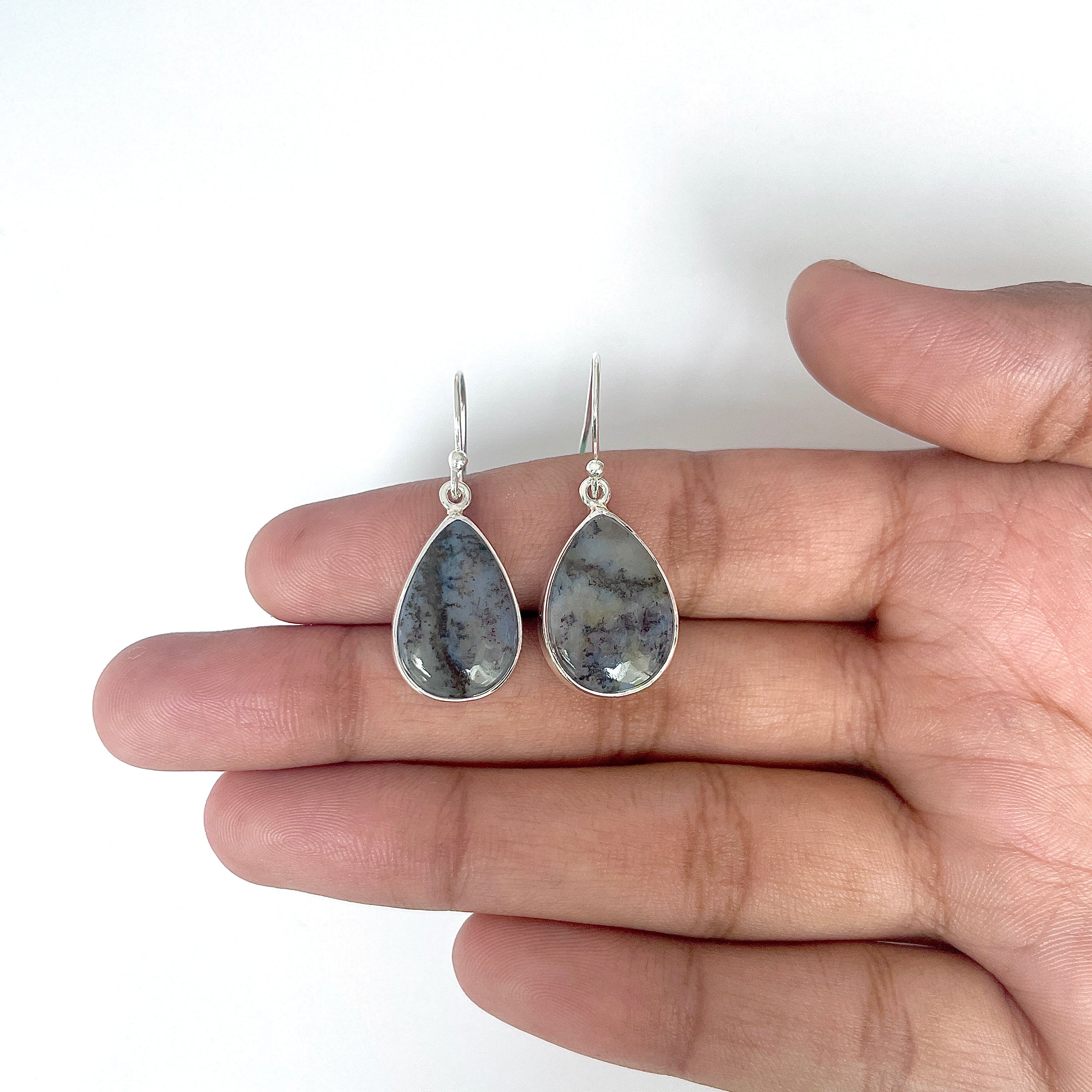 Russian Dendritic Agate Earring-(RDA-3-16)