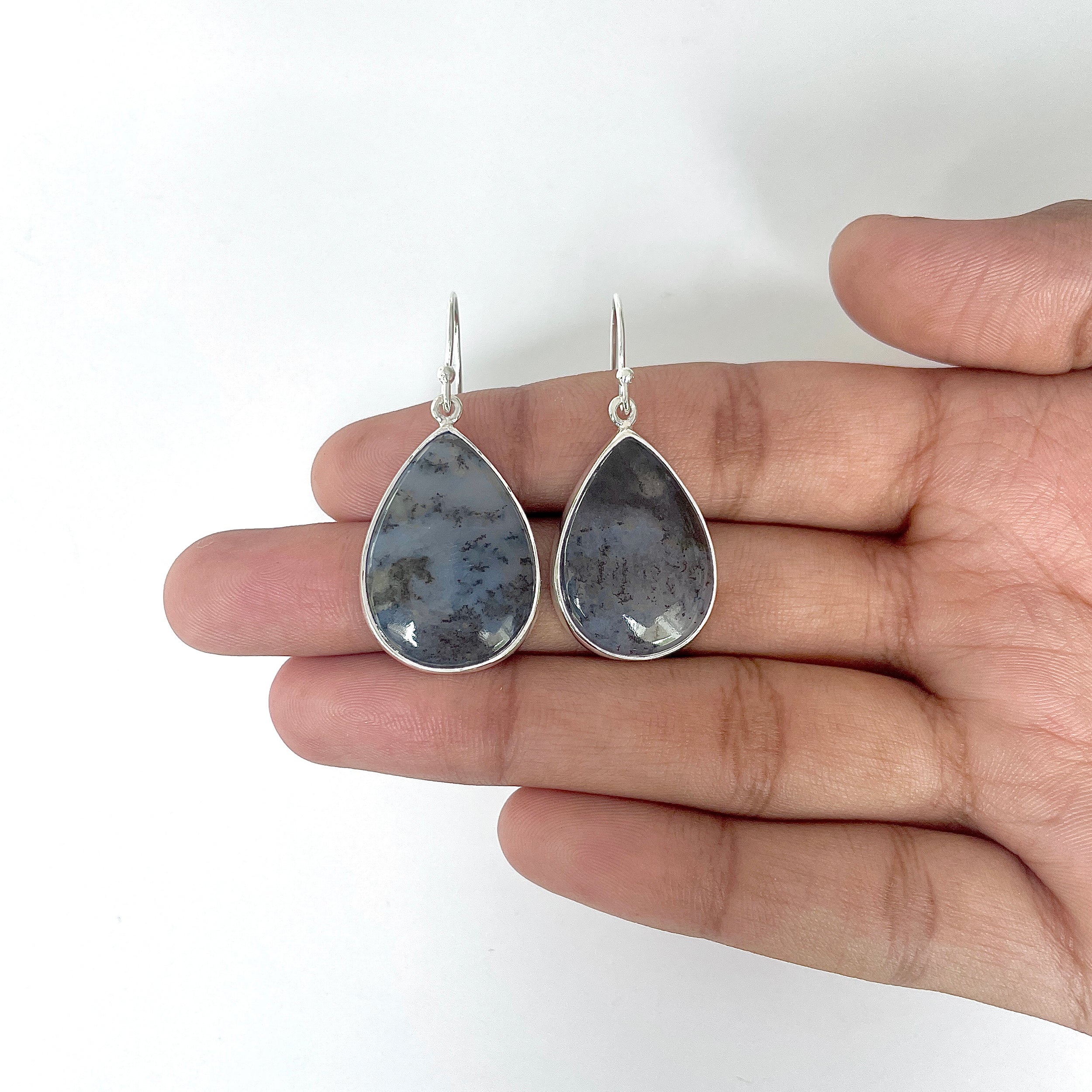 Russian Dendritic Agate Earring-(RDA-3-21)