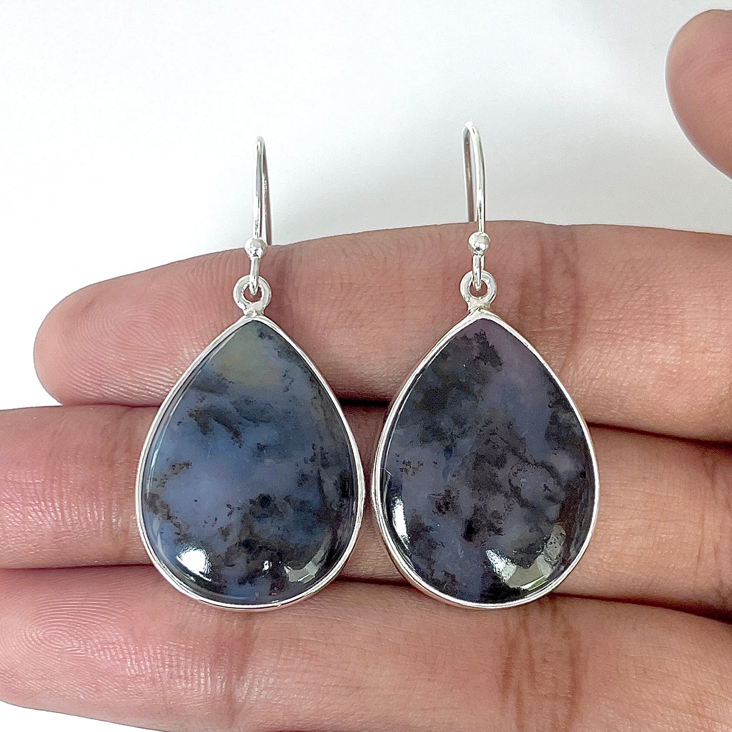 Russian Dendritic Agate Earring-(RDA-3-31)