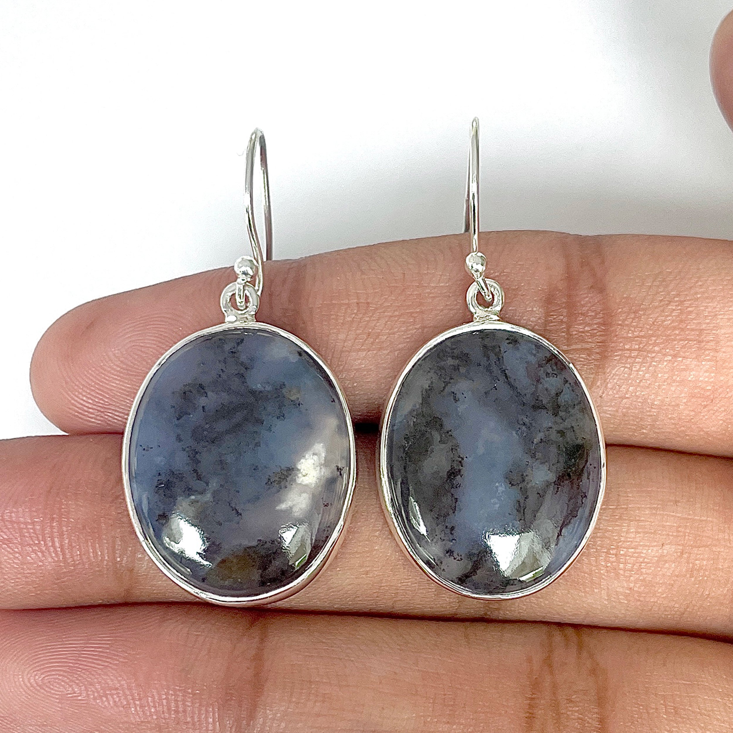 Russian Dendritic Agate Earring-(RDA-3-36)