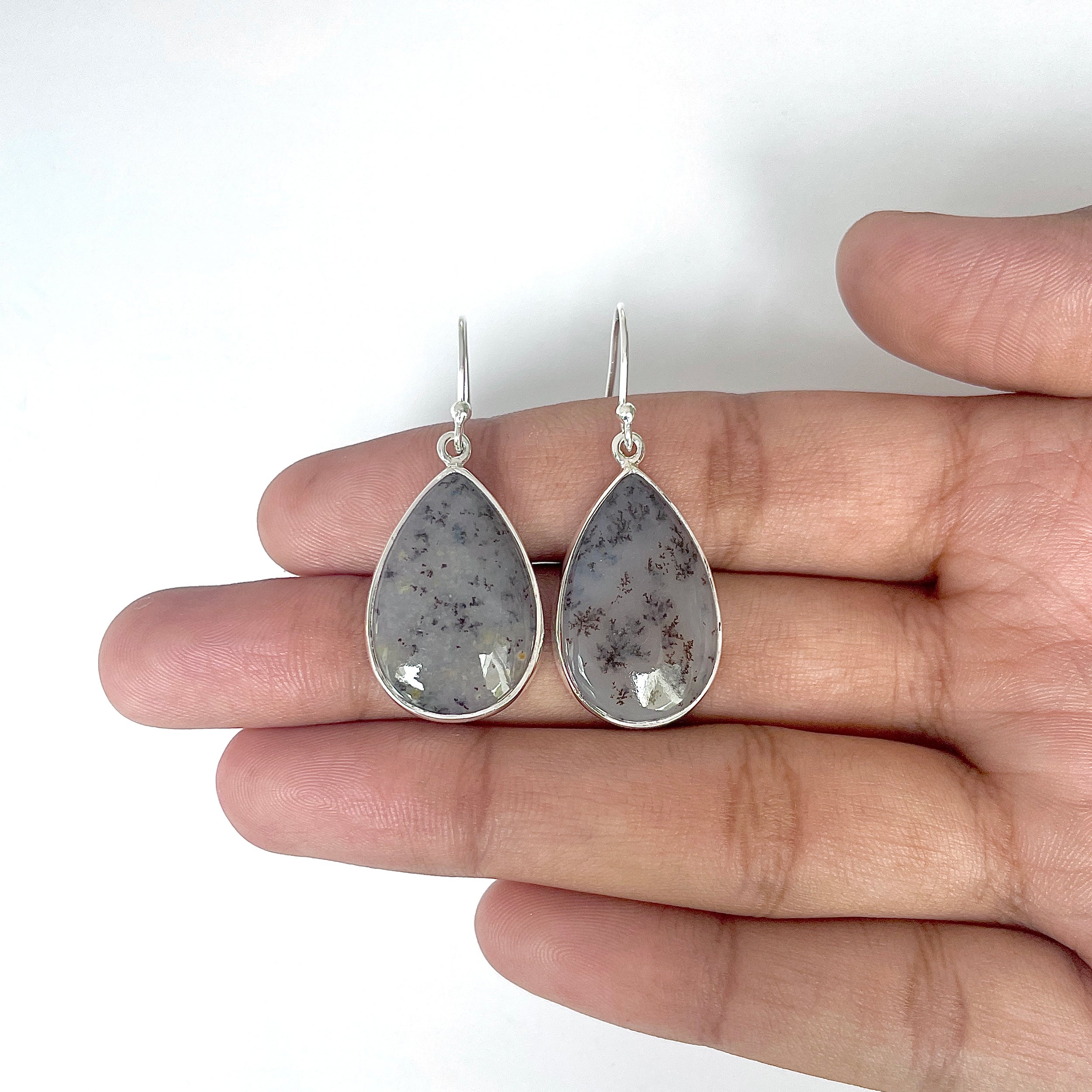 Russian Dendritic Agate Earring-(RDA-3-5)
