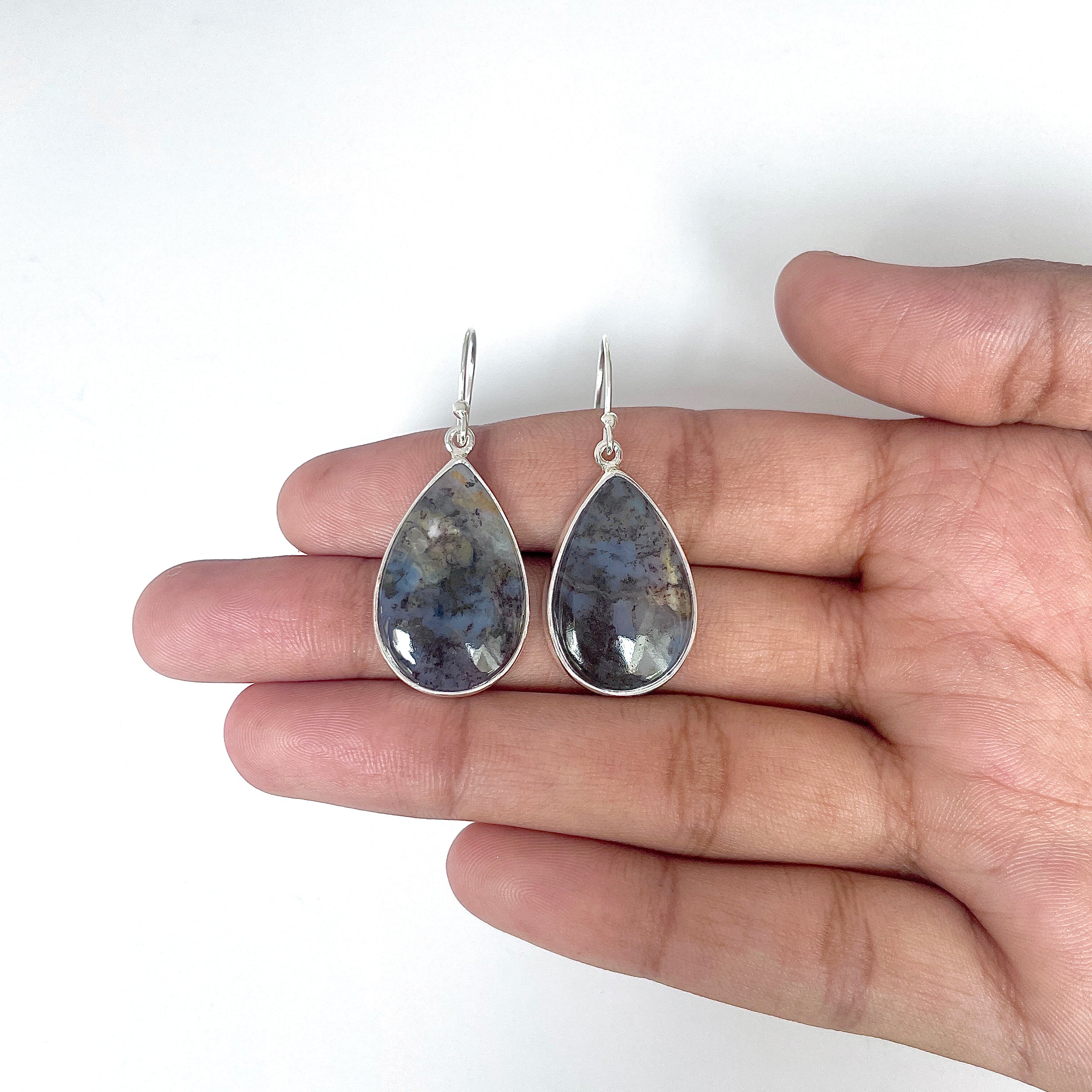 Russian Dendritic Agate Earring-(RDA-3-9)