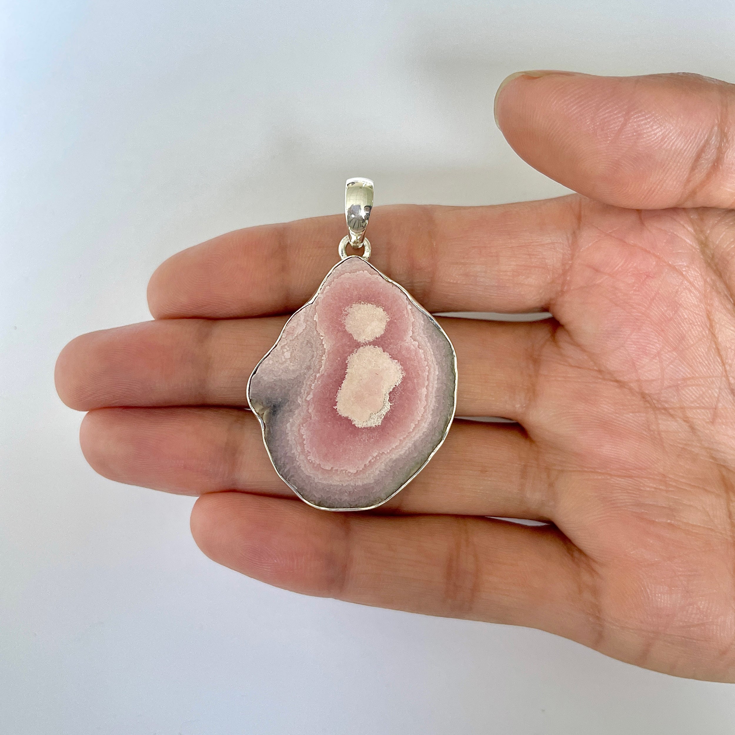 Rhodochrosite Slice Pendant-(RDC-1-2)