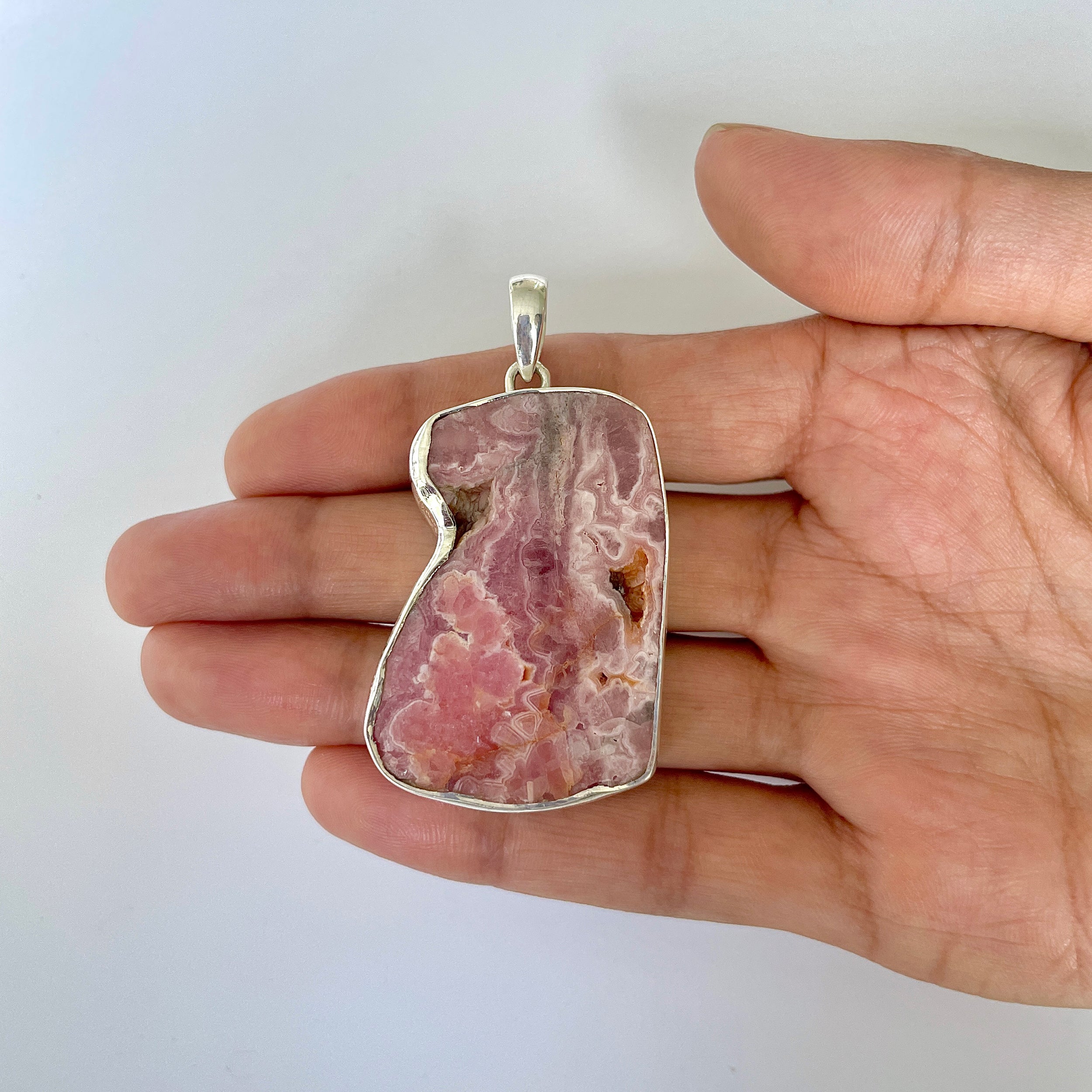 Rhodochrosite Slice Pendant-(RDC-1-20)