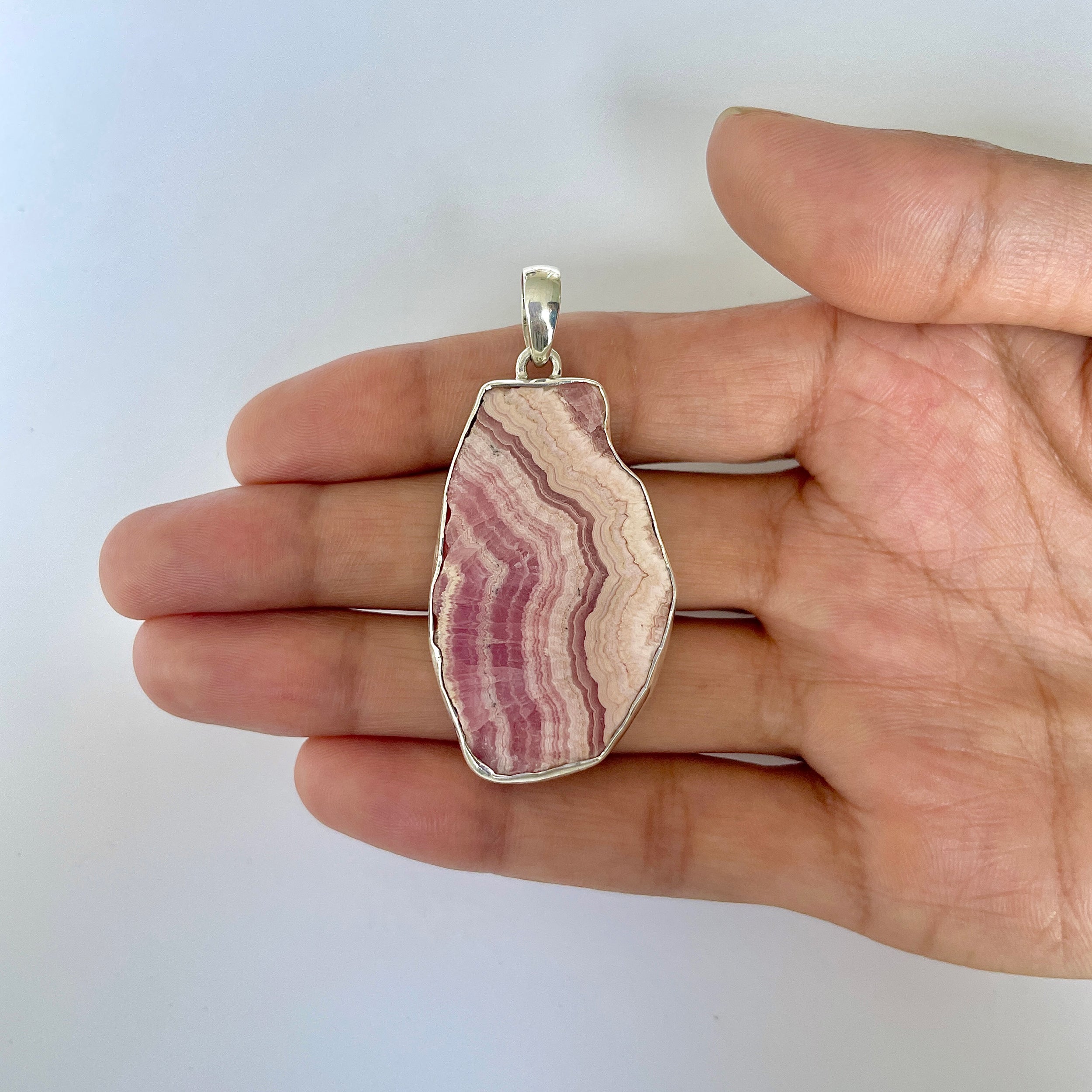 Rhodochrosite Slice Pendant-(RDC-1-25)