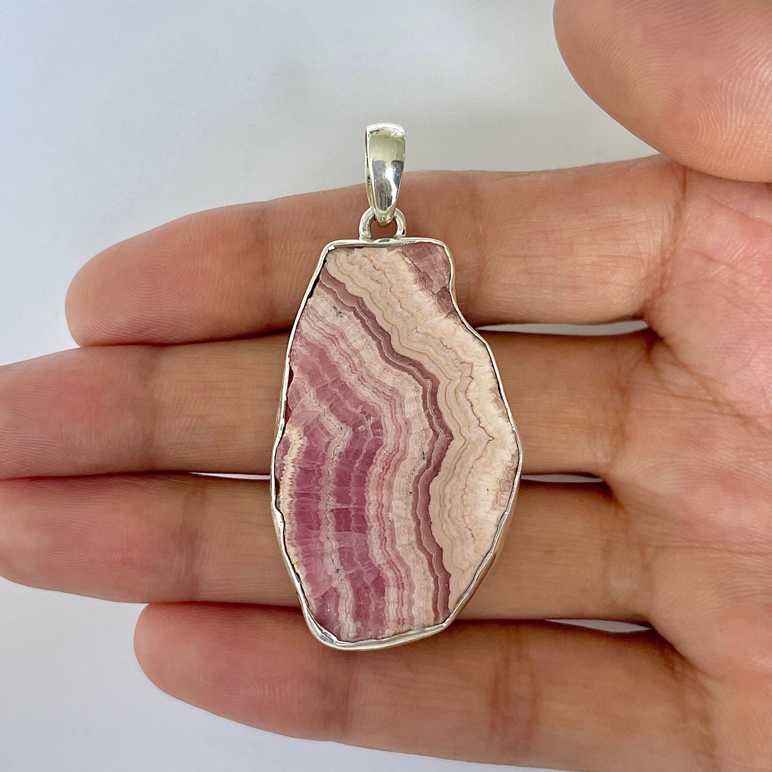 Rhodochrosite Slice Pendant-(RDC-1-25)
