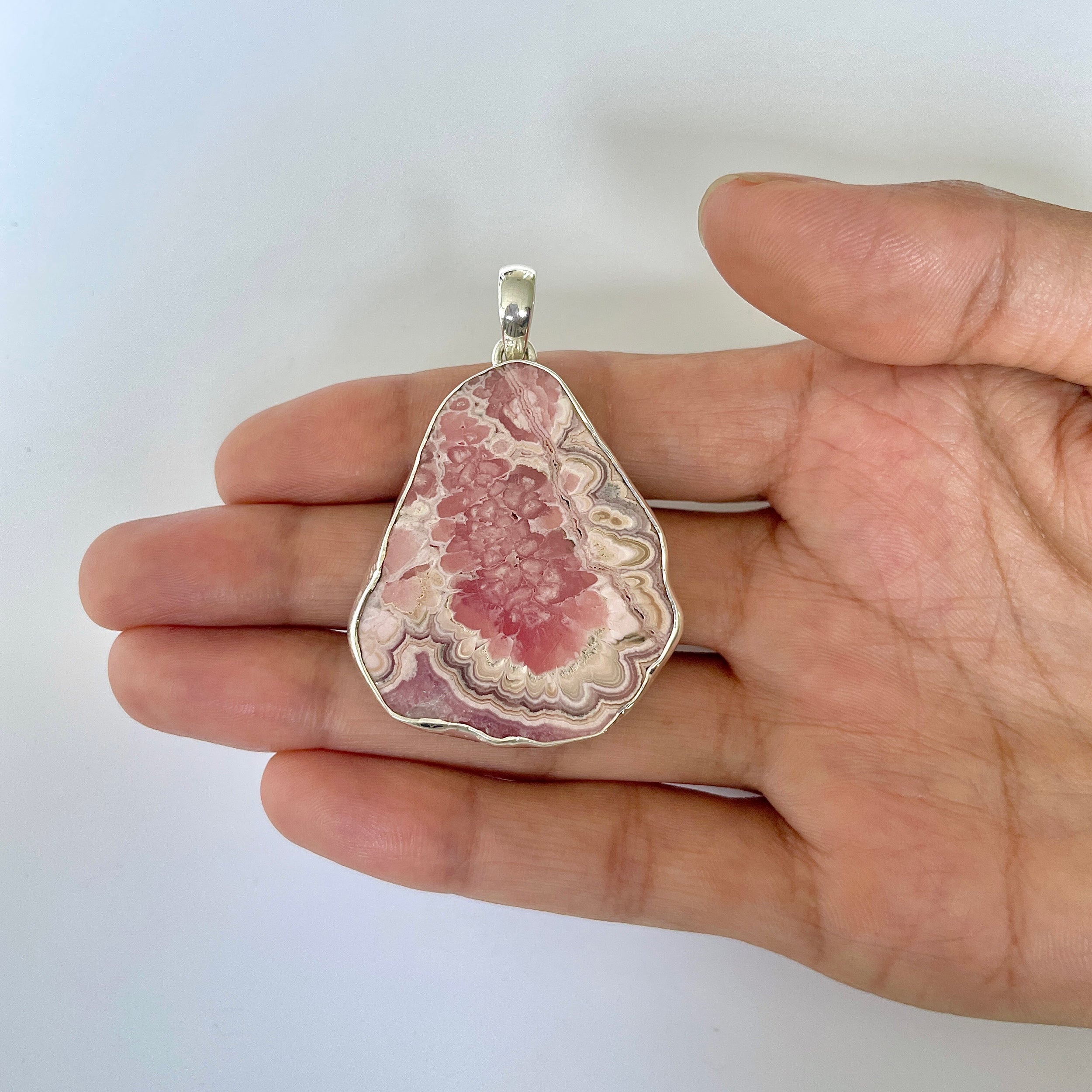 Rhodochrosite Slice Pendant-(RDC-1-26)