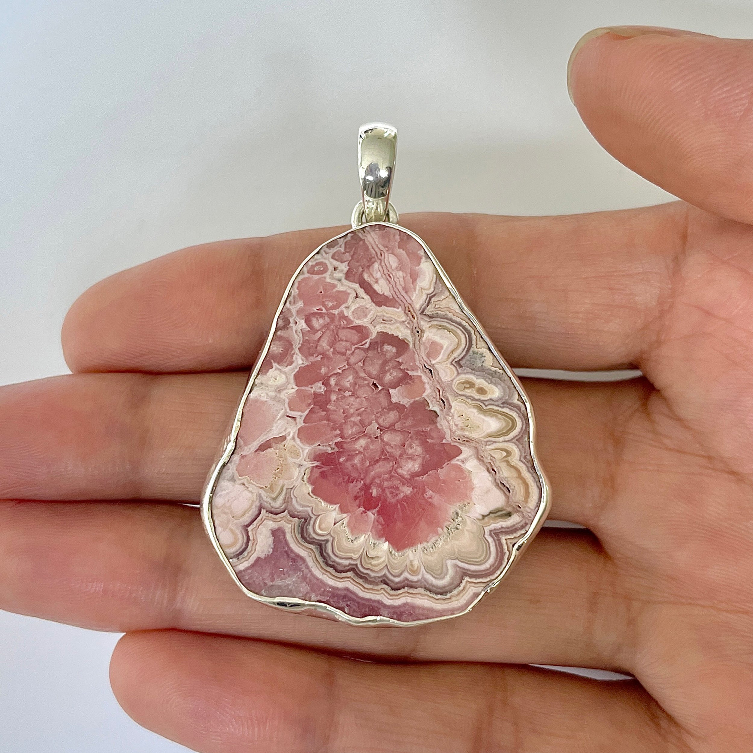 Rhodochrosite Slice Pendant-(RDC-1-26)