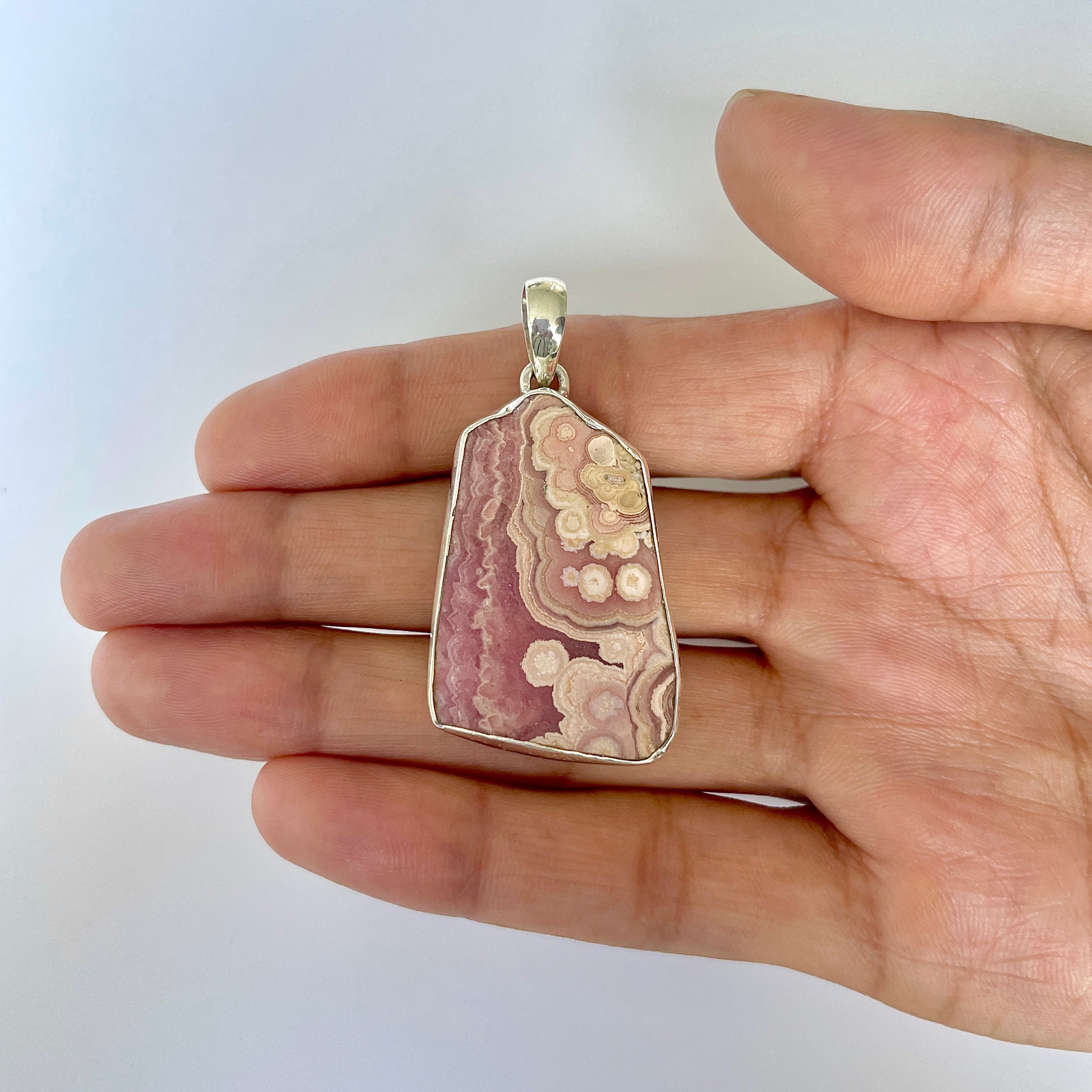 Rhodochrosite Slice Pendant-(RDC-1-36)