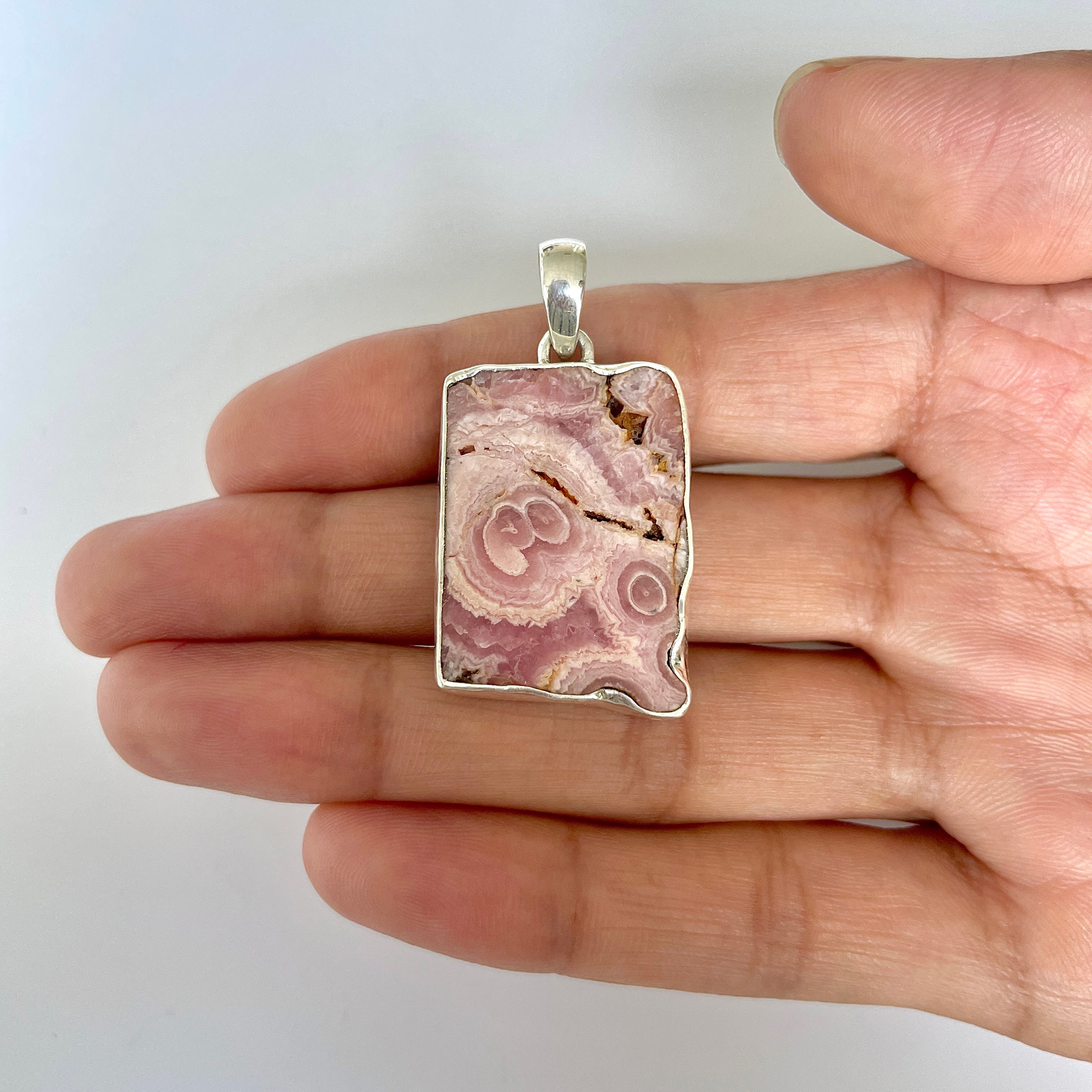 Rhodochrosite Slice Pendant-(RDC-1-4)