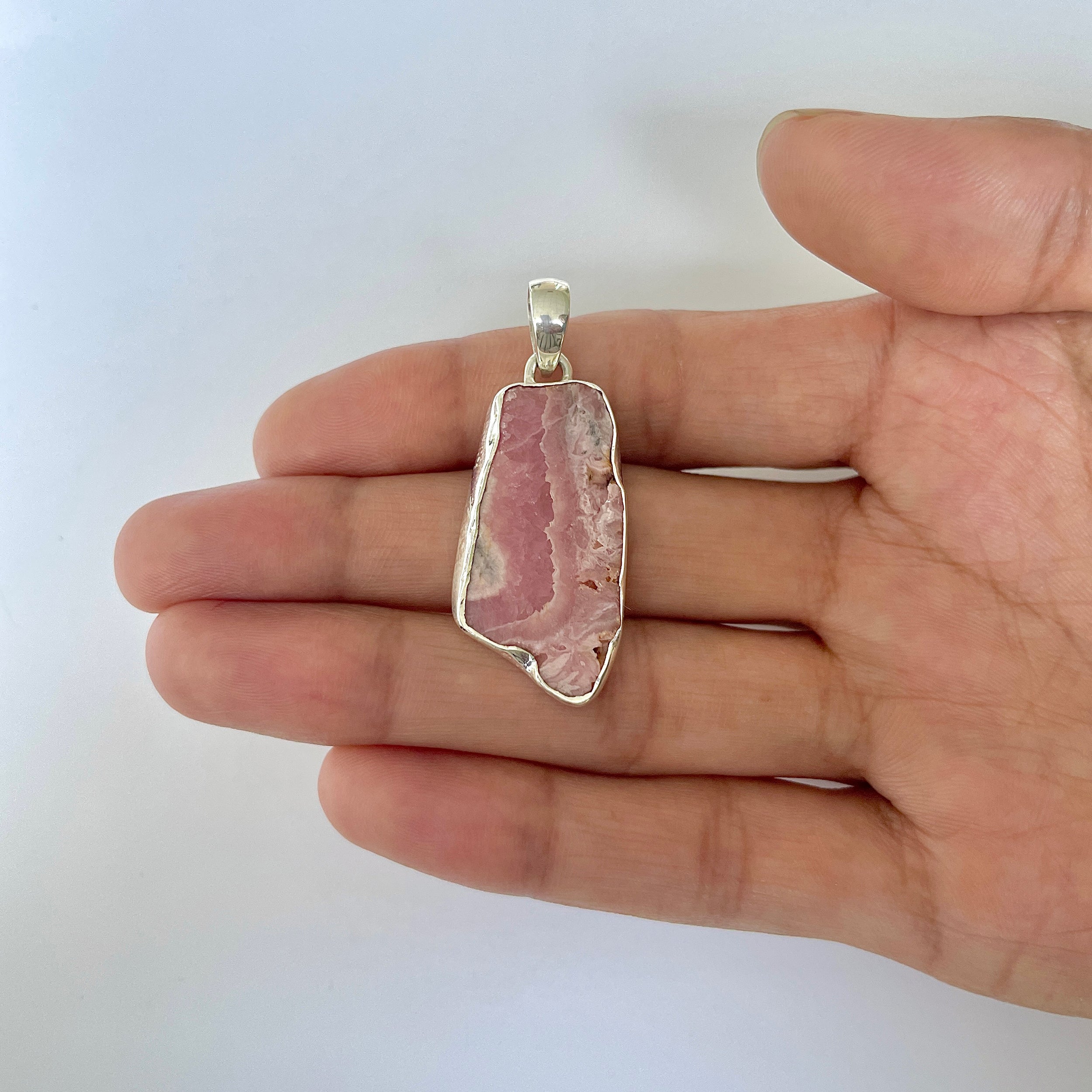 Rhodochrosite Slice Pendant-(RDC-1-42)