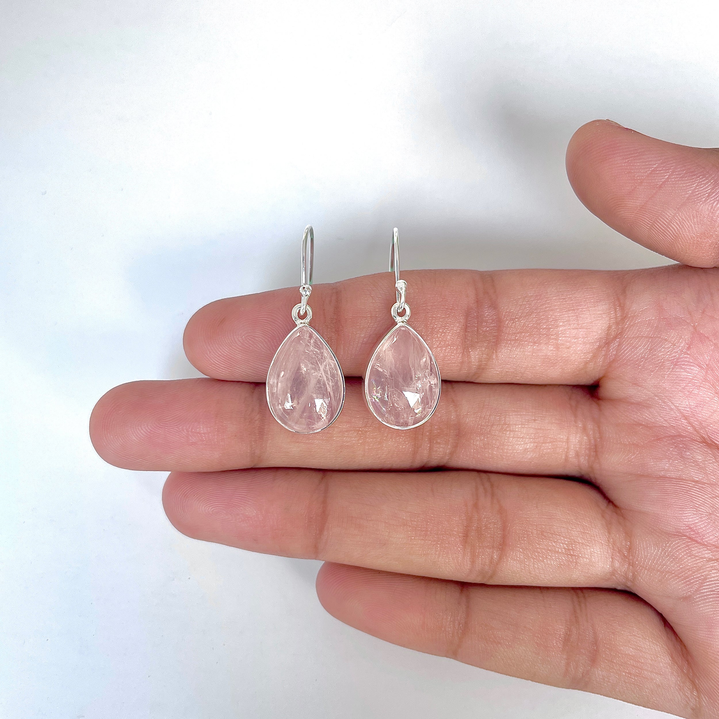 Rose Quartz Earring-(RSQ-3-1)