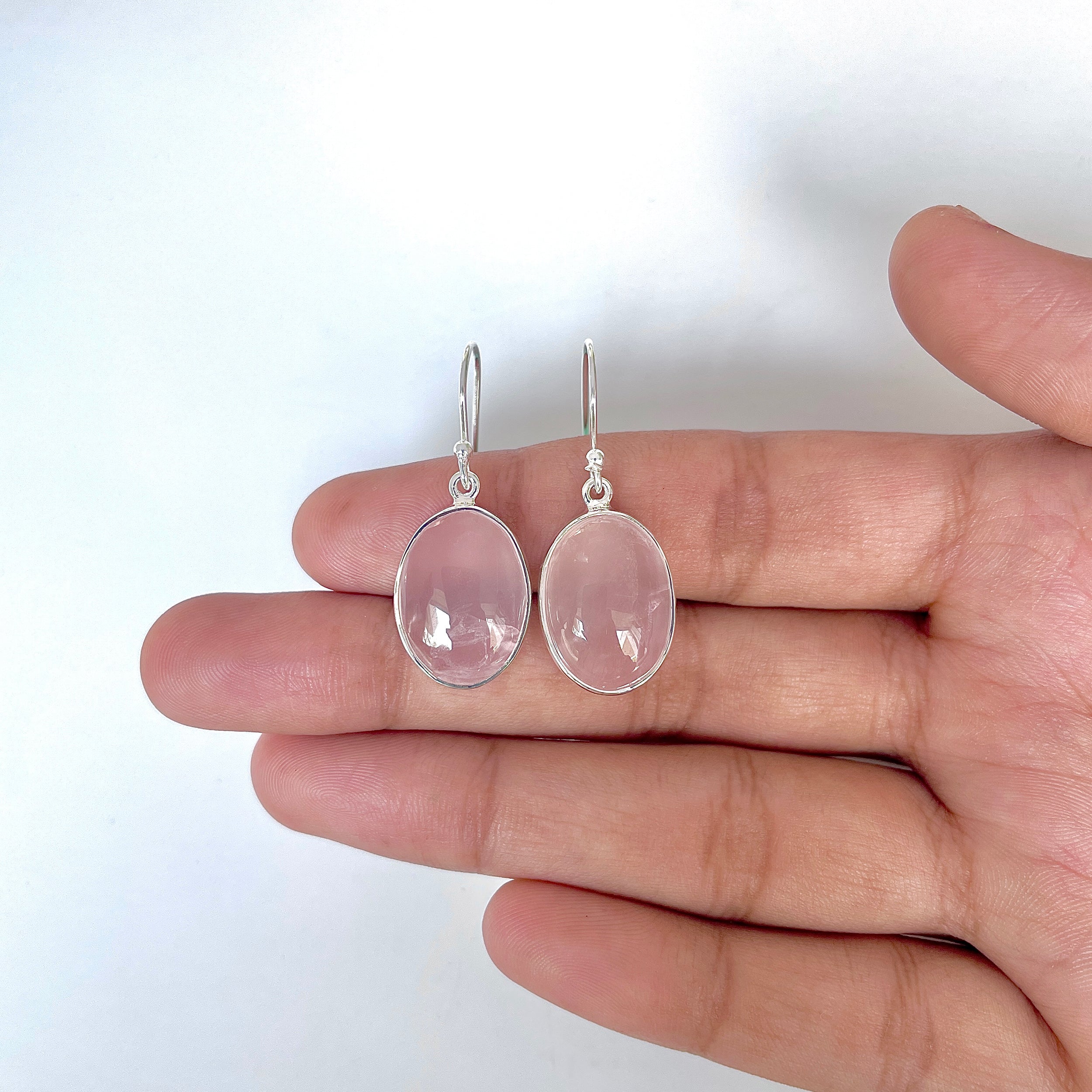 Rose Quartz Earring-(RSQ-3-10)