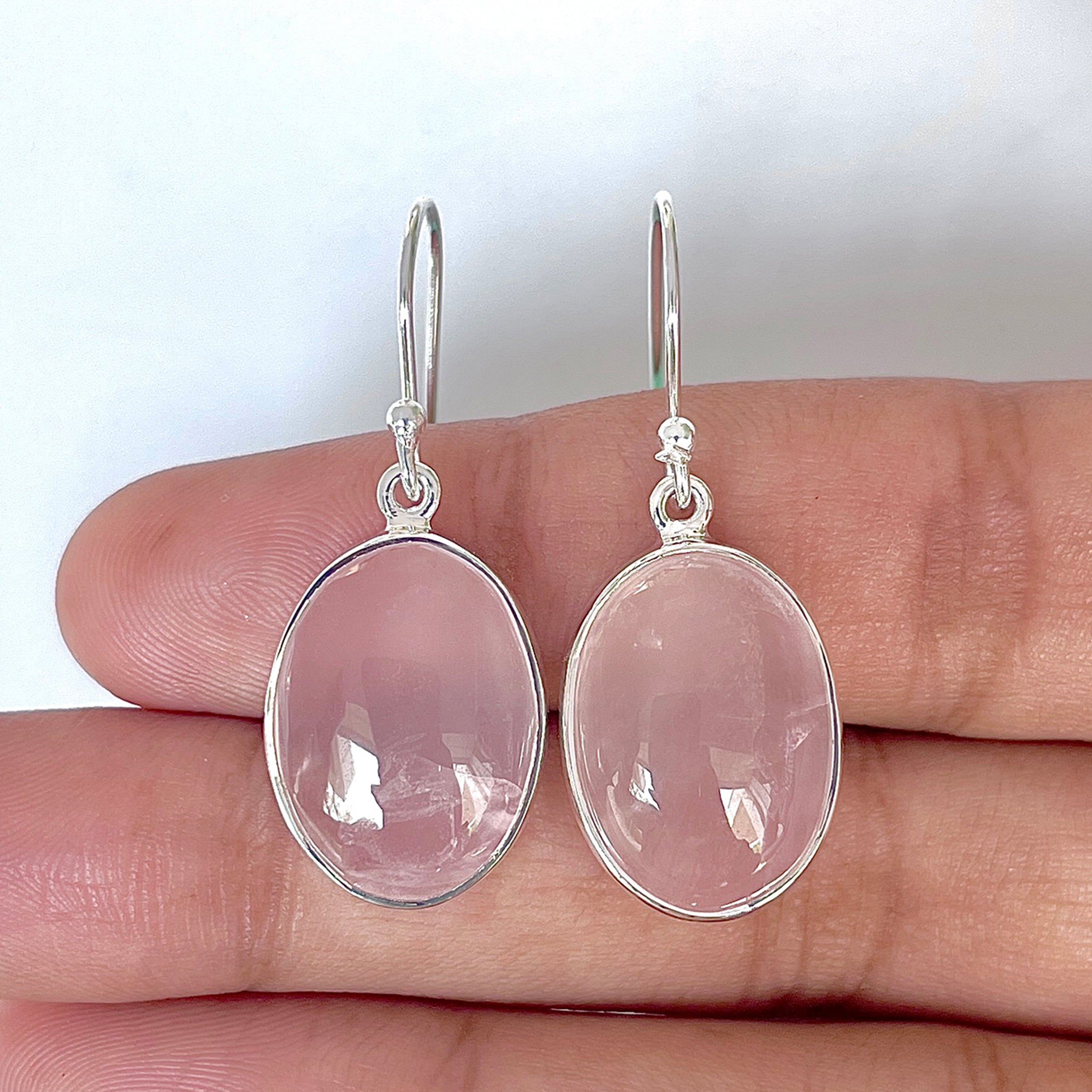 Rose Quartz Earring-(RSQ-3-10)