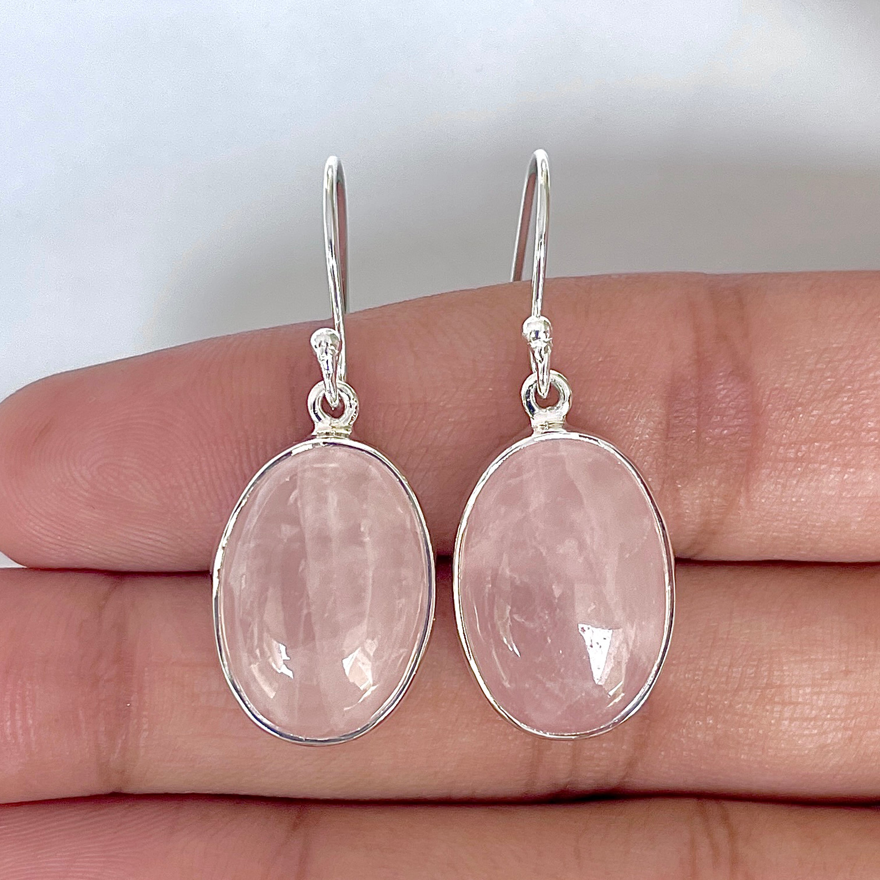 Rose Quartz Earring-(RSQ-3-47)