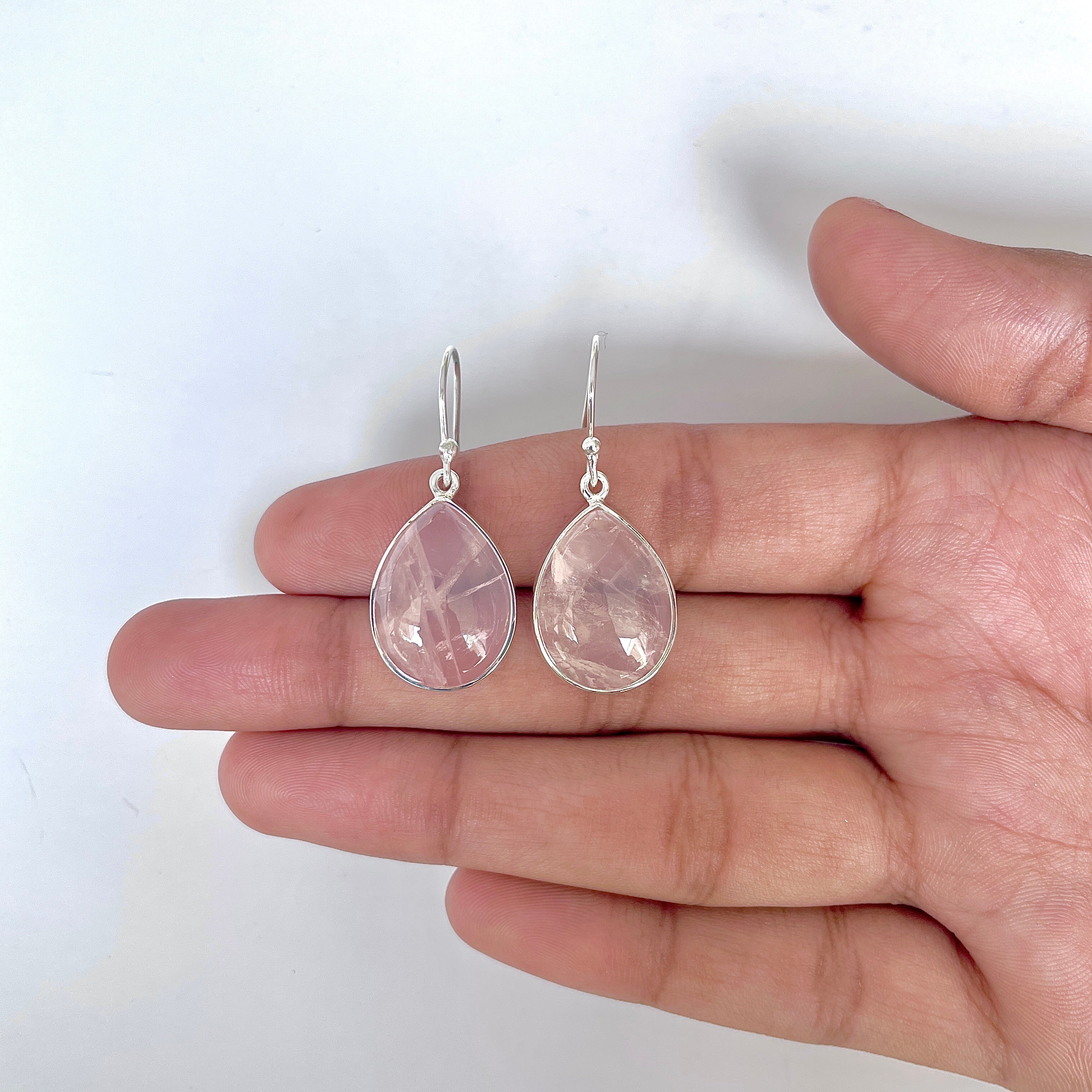 Rose Quartz Earring-(RSQ-3-48)