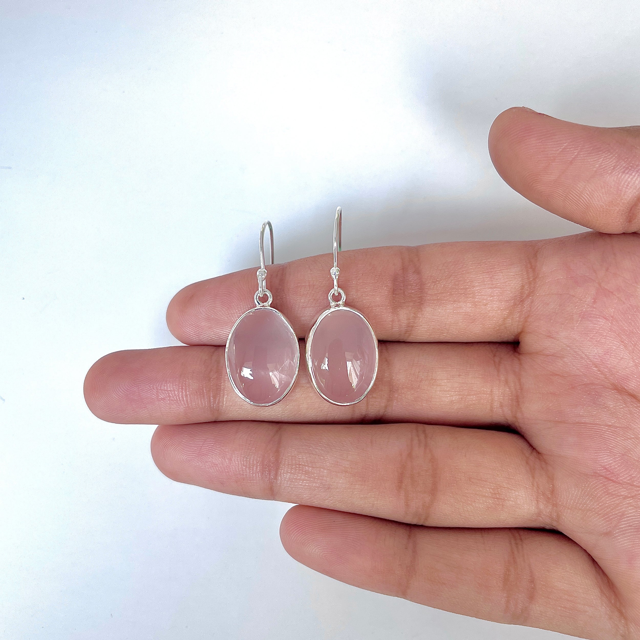 Rose Quartz Earring-(RSQ-3-7)