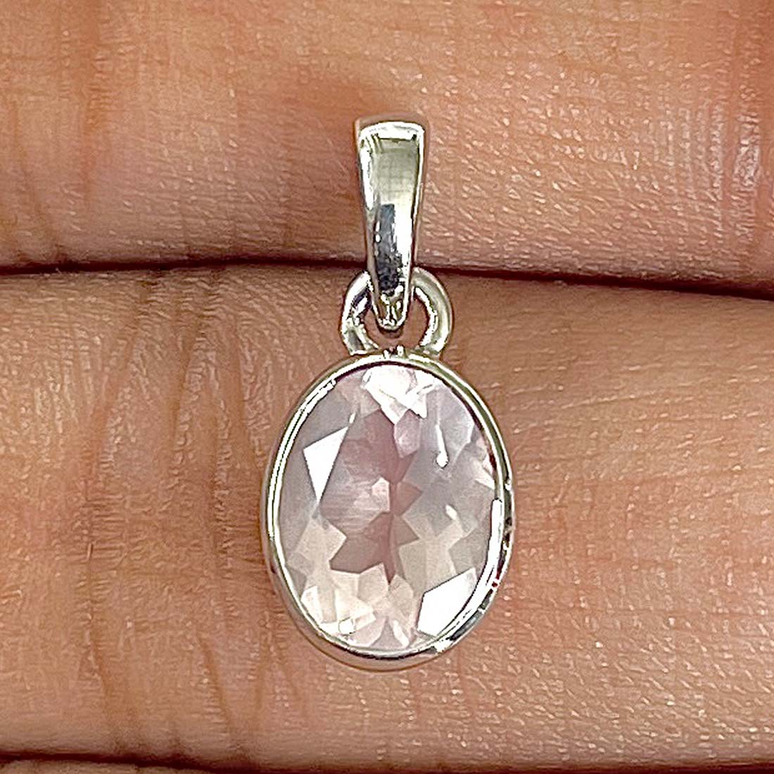 Rose Quartz Pendant-(RSQ-RDP-380)