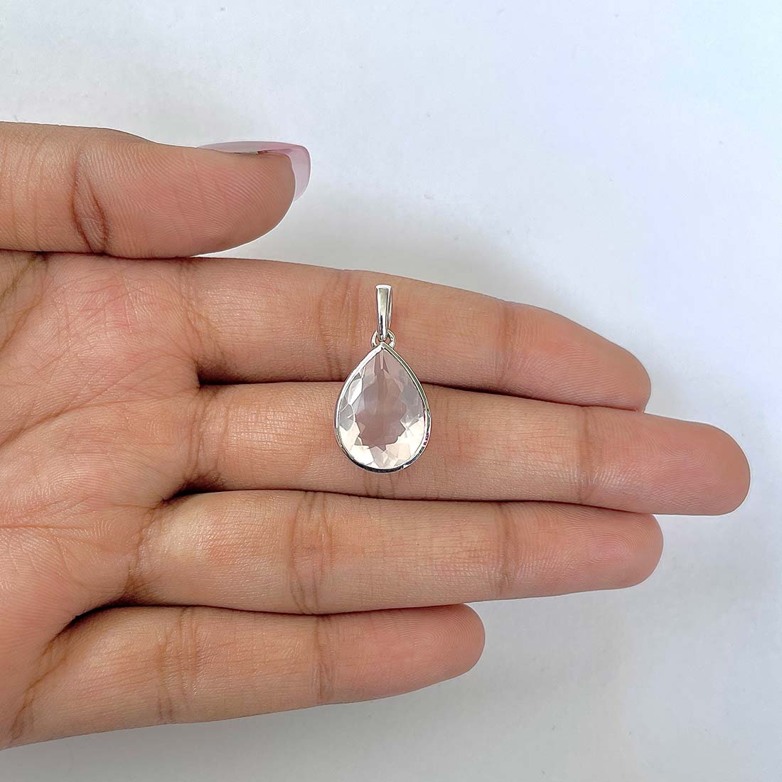 Rose Quartz Pendant-(RSQ-RDP-454)