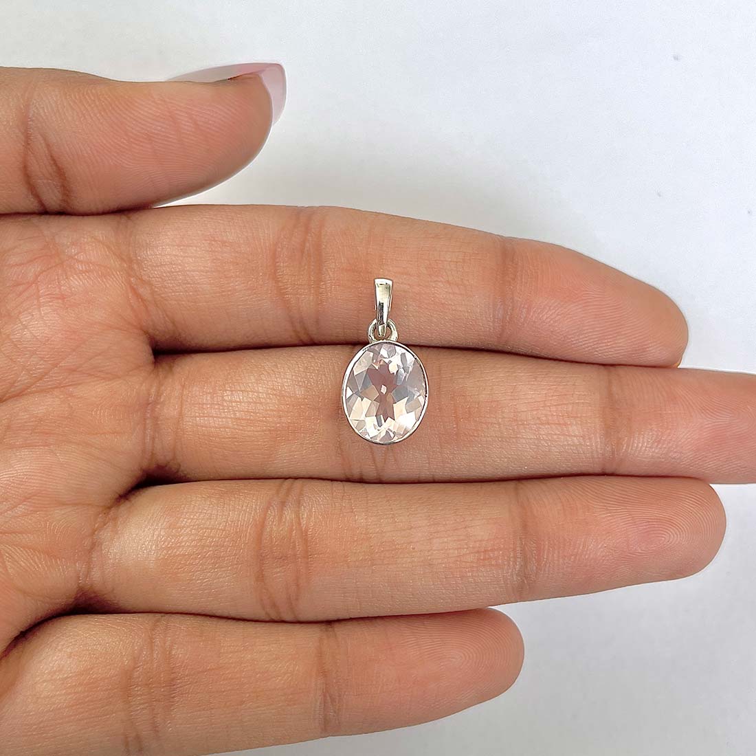 Rose Quartz Pendant-(RSQ-RDP-466)