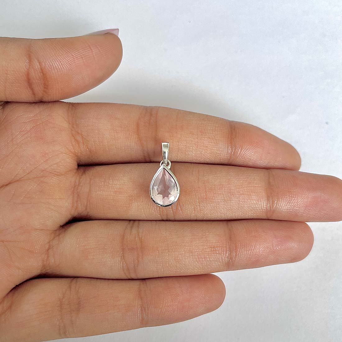 Rose Quartz Pendant-(RSQ-RDP-468)