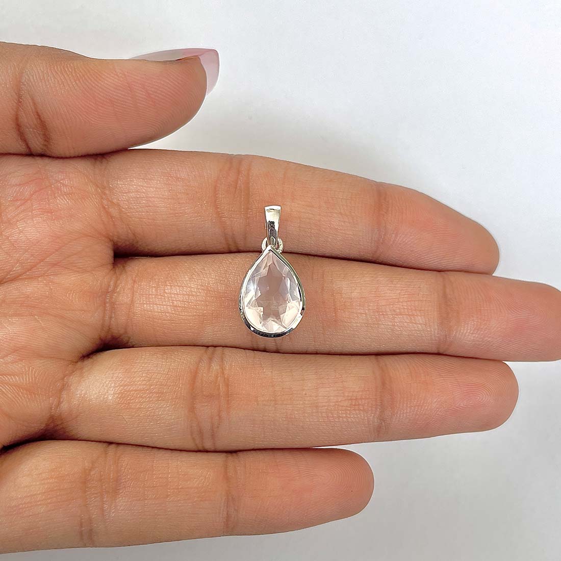Rose Quartz Pendant-(RSQ-RDP-470)