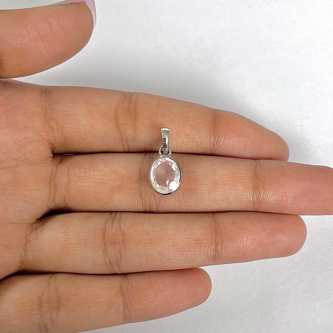 Rose Quartz Pendant-(RSQ-RDP-734)