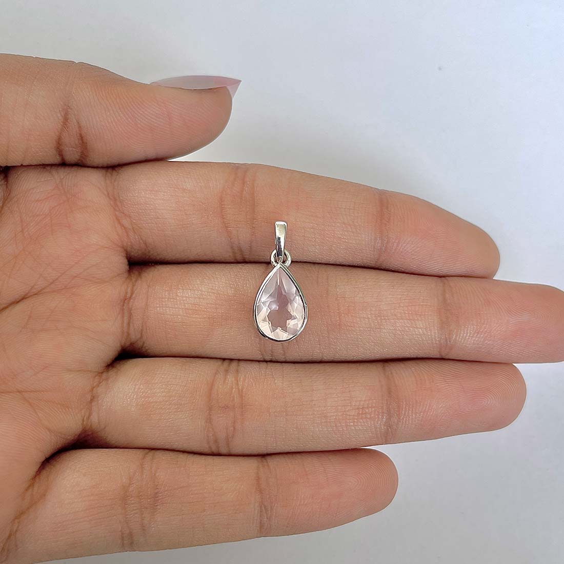 Rose Quartz Pendant-(RSQ-RDP-790)