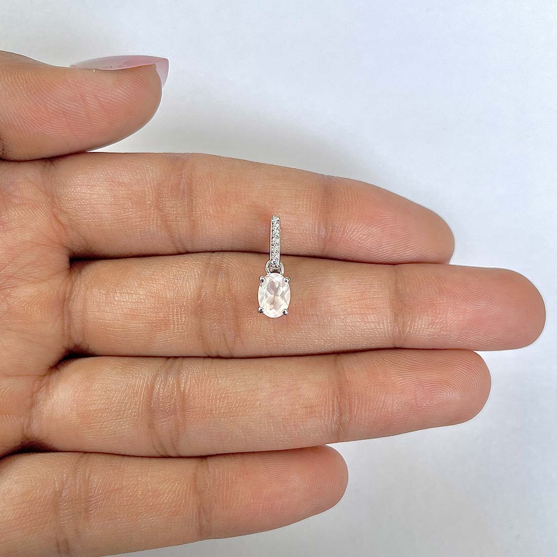 Rose Quartz Pendant-(RSQ-RDP-915)