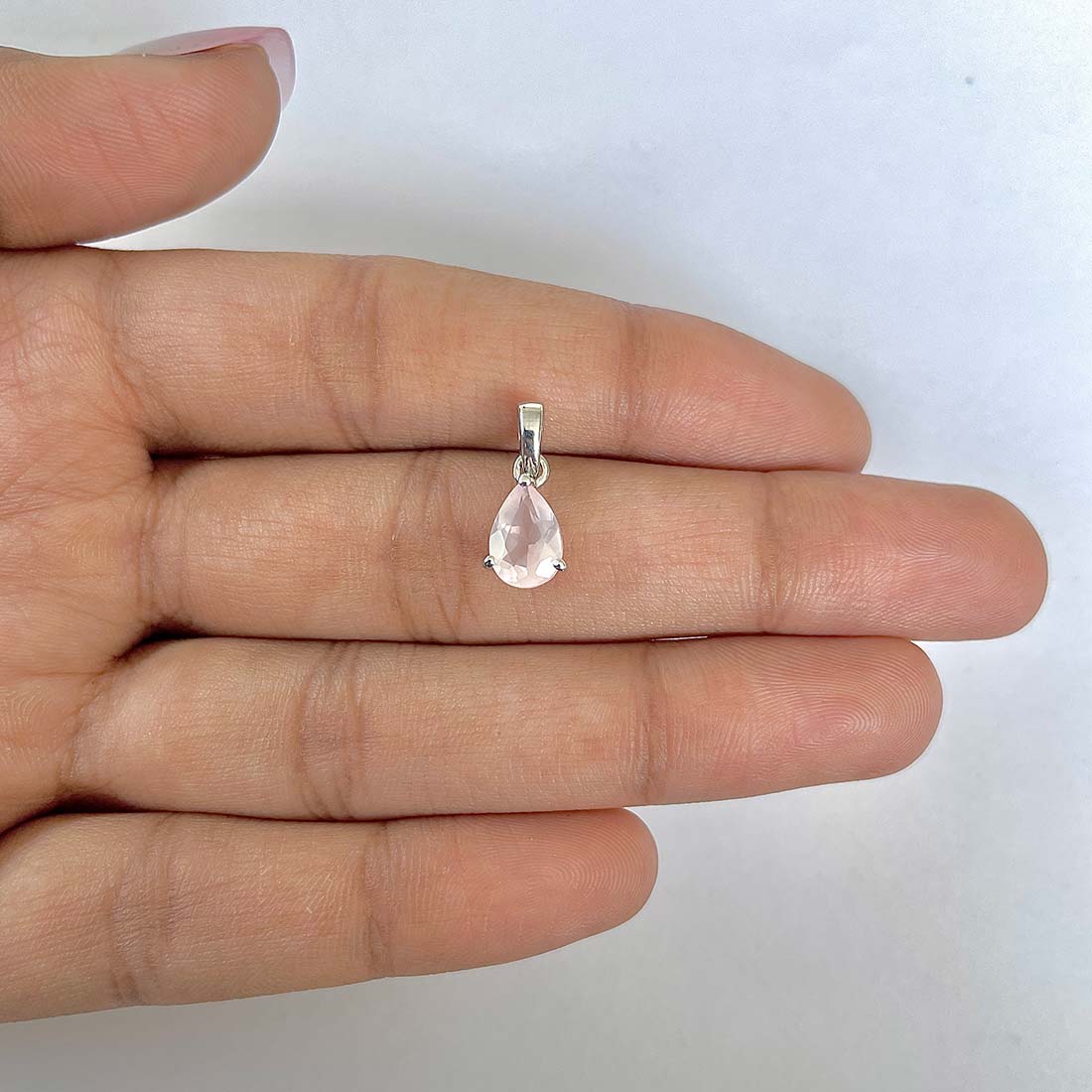 Rose Quartz Pendant-(RSQ-RDP-917)