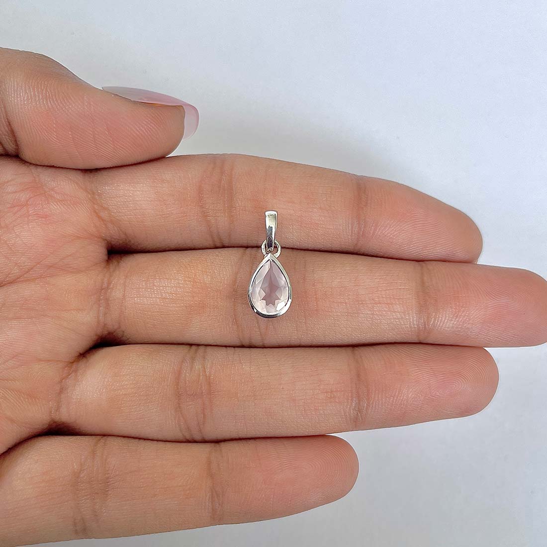 Rose Quartz Pendant-(RSQ-RDP-956)