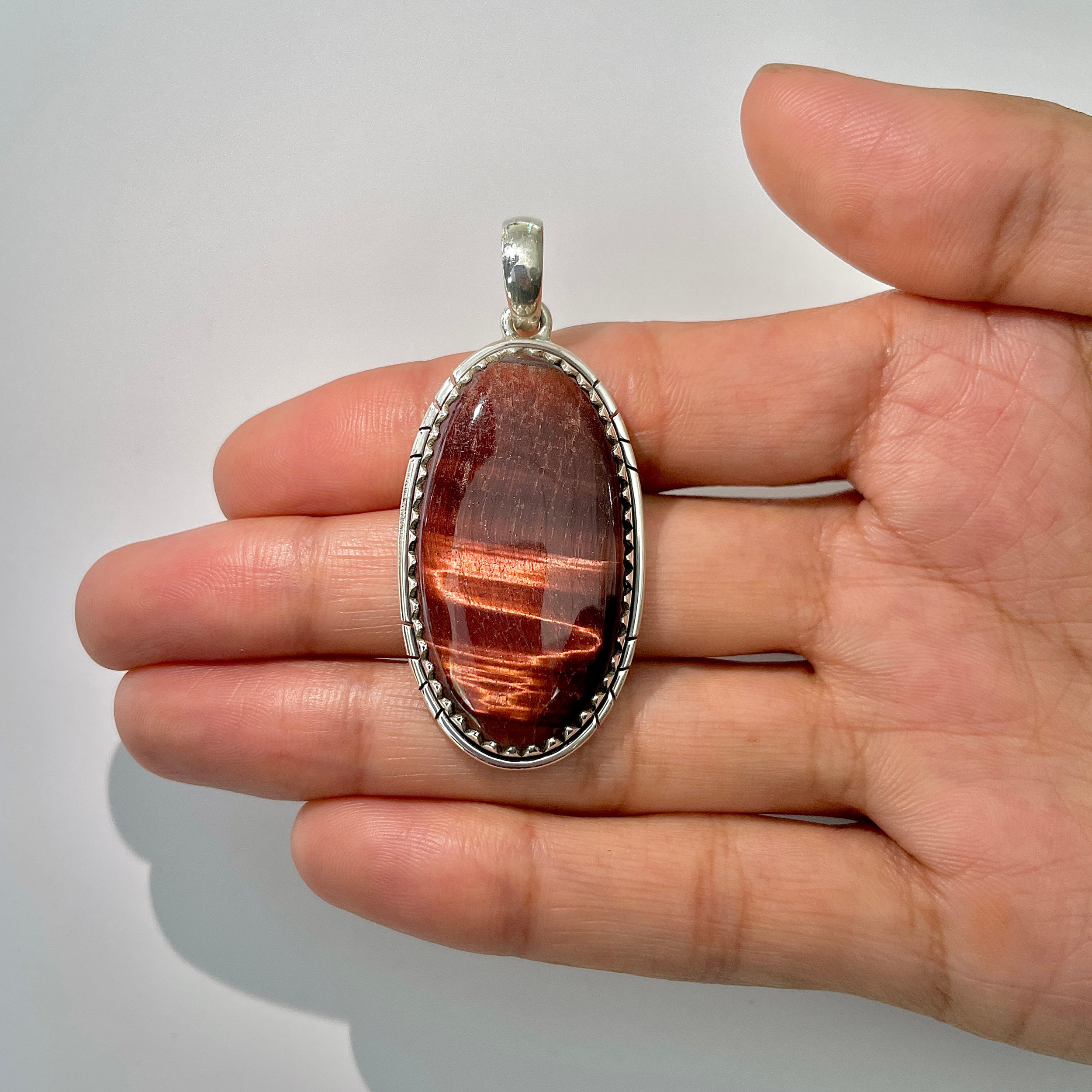 Red Tiger Eye Pendant-(RTE-1-1)
