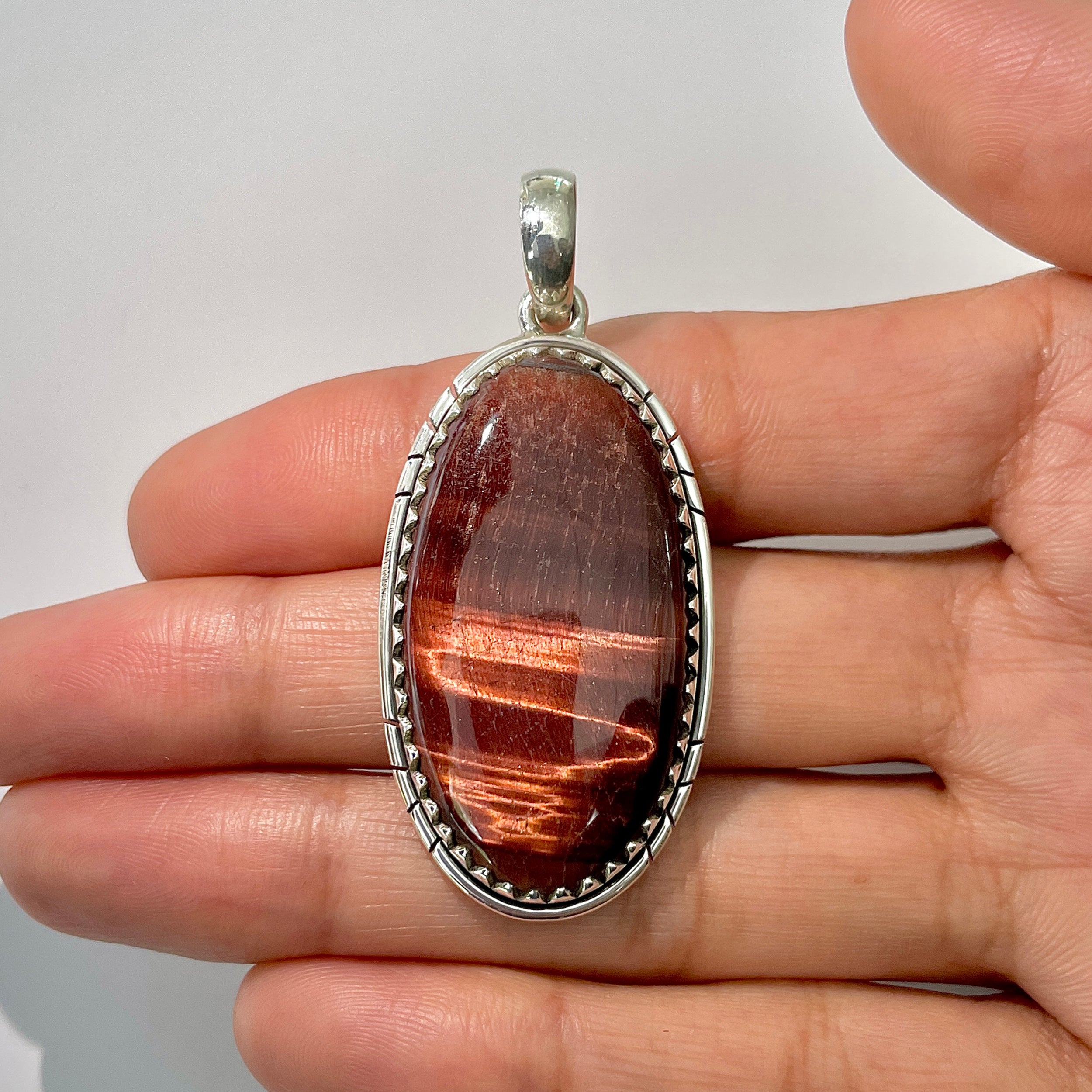 Red Tiger Eye Pendant-(RTE-1-1)