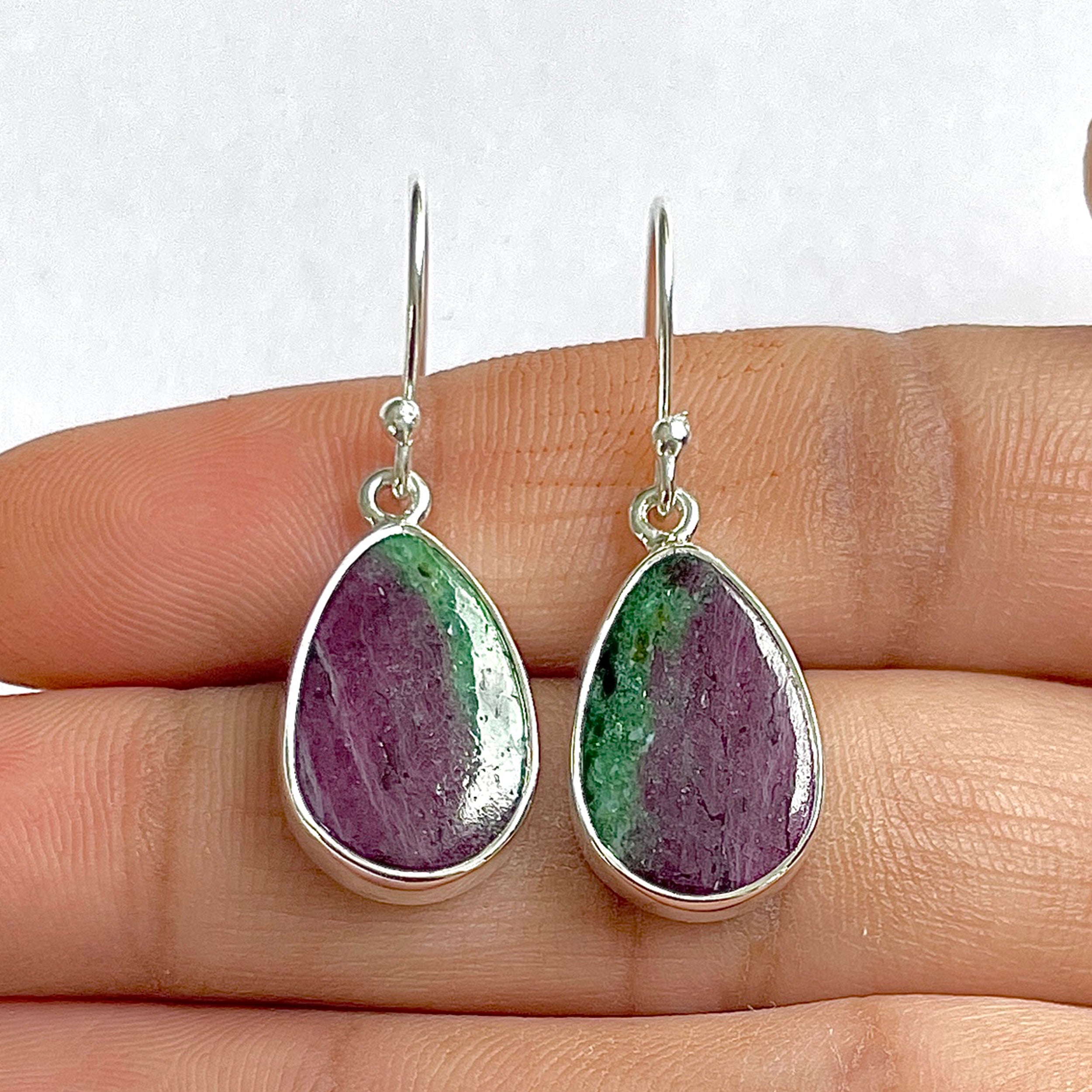 Ruby Zoisite Earring-(RZS-3-3)