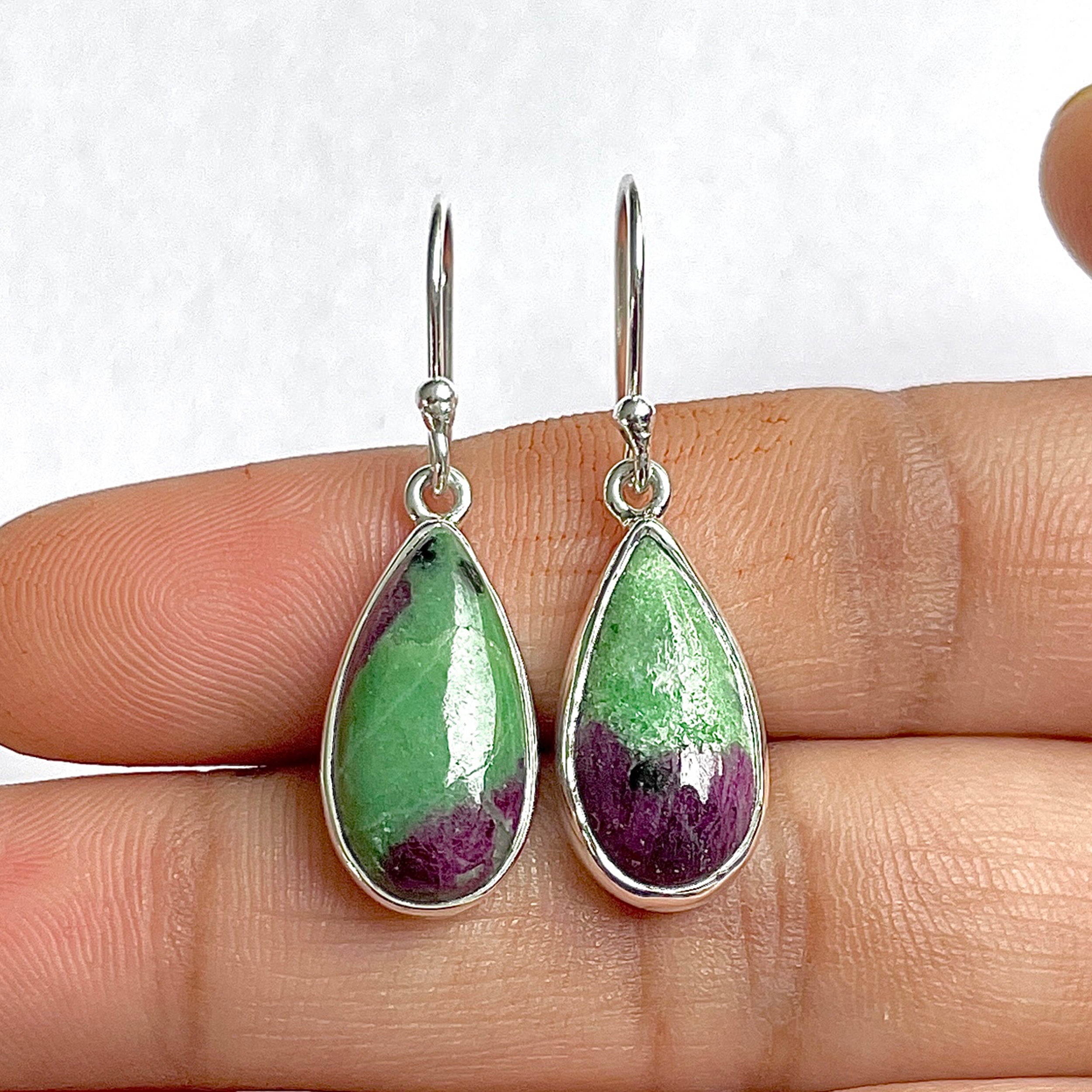 Ruby Zoisite Earring-(RZS-3-5)
