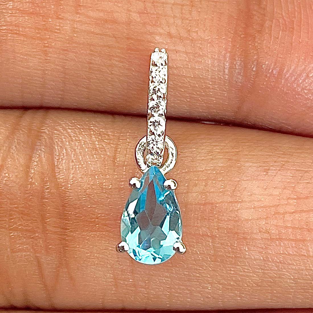 Swiss Blue Topaz Pendant-(SBTZ-RDP-550)