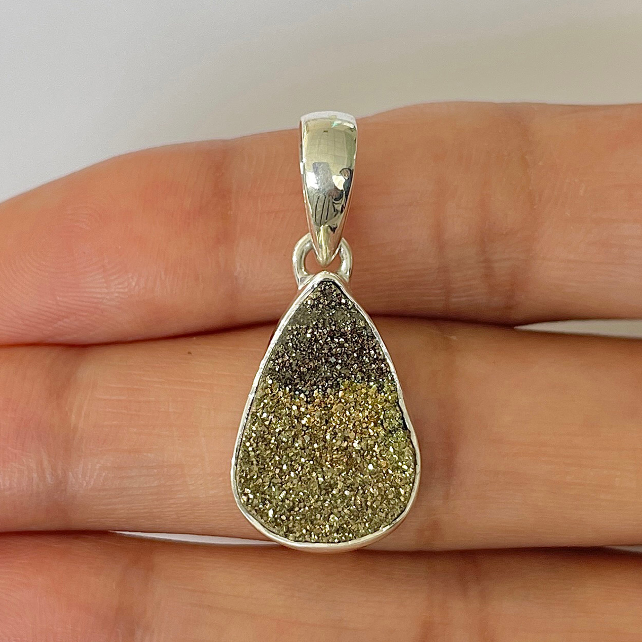 Spectropyrite Druzy Pendant-(SPD-1-12)
