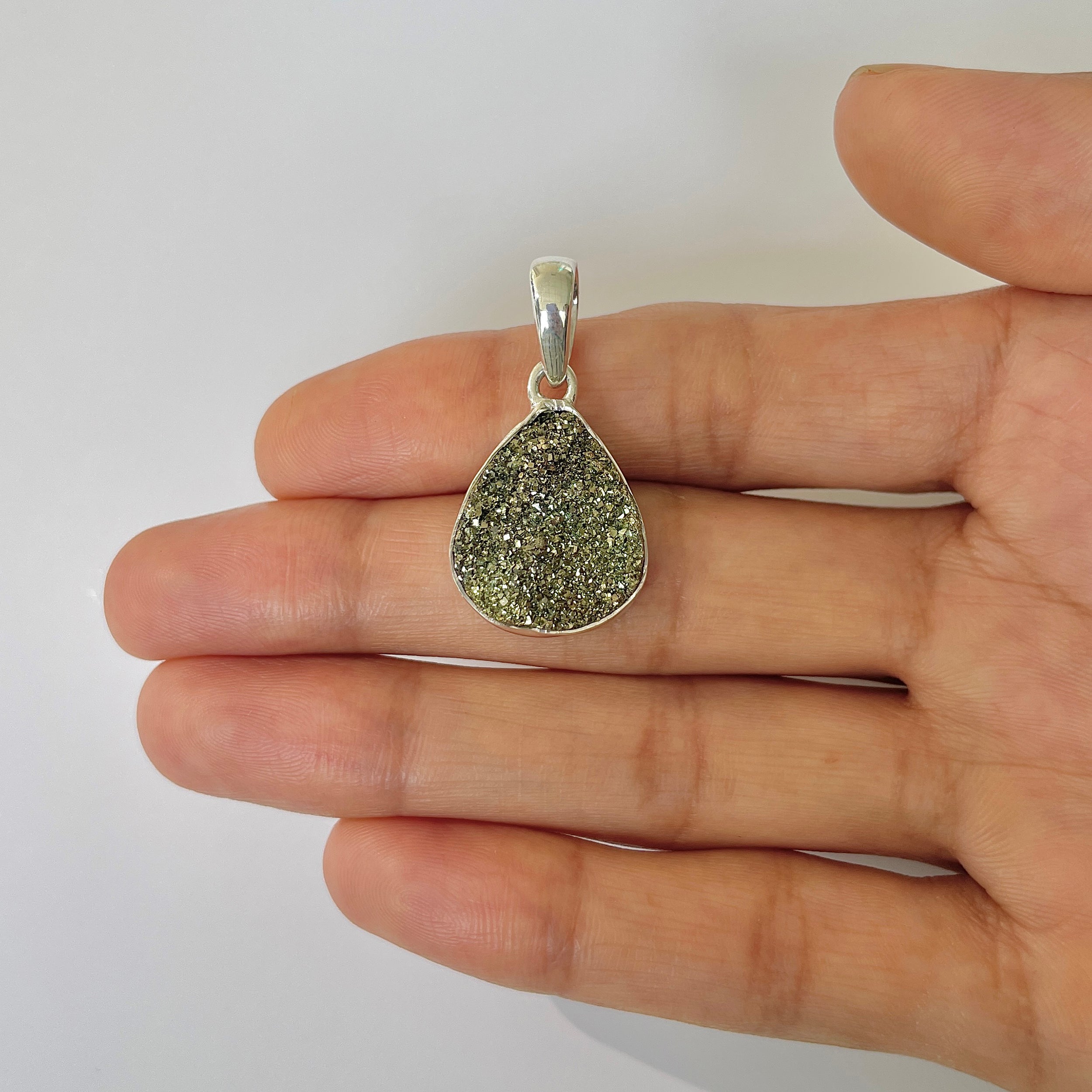Spectropyrite Druzy Pendant-(SPD-1-13)