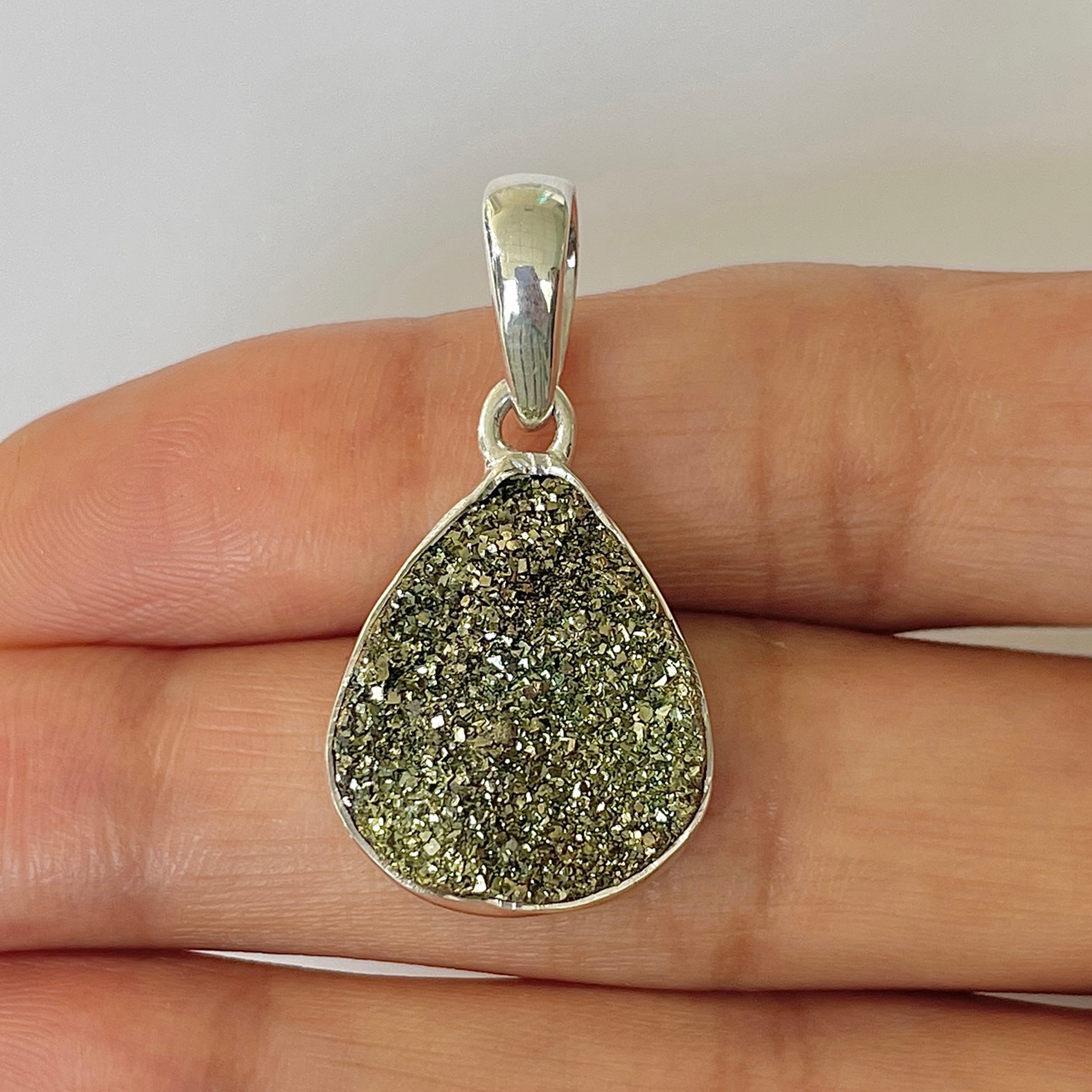 Spectropyrite Druzy Pendant-(SPD-1-13)